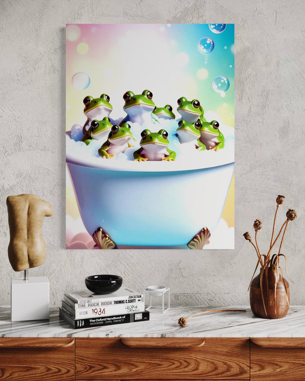Froggy Bubble Bath Museum Print