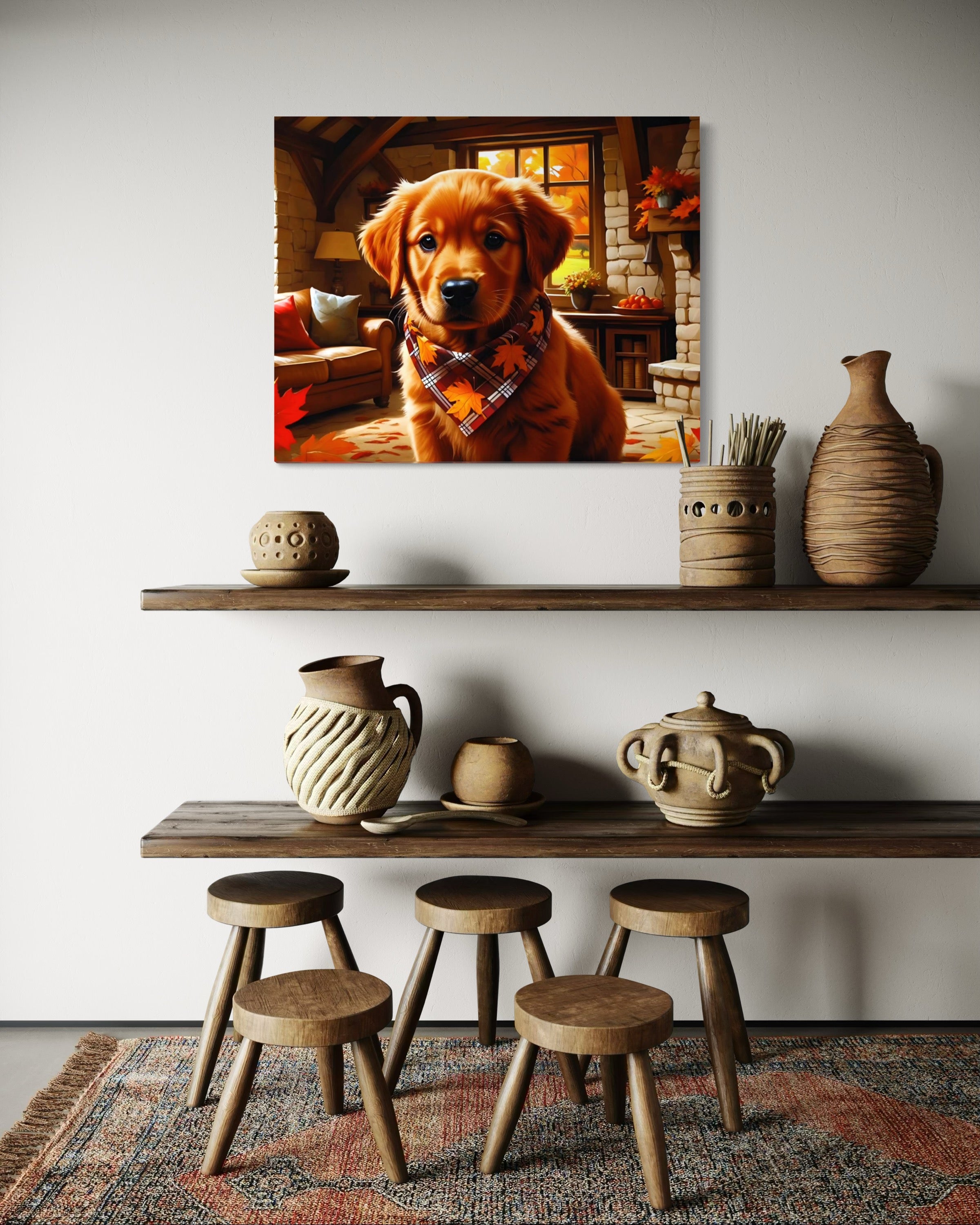 Autumn Red Golden Retriever Puppy