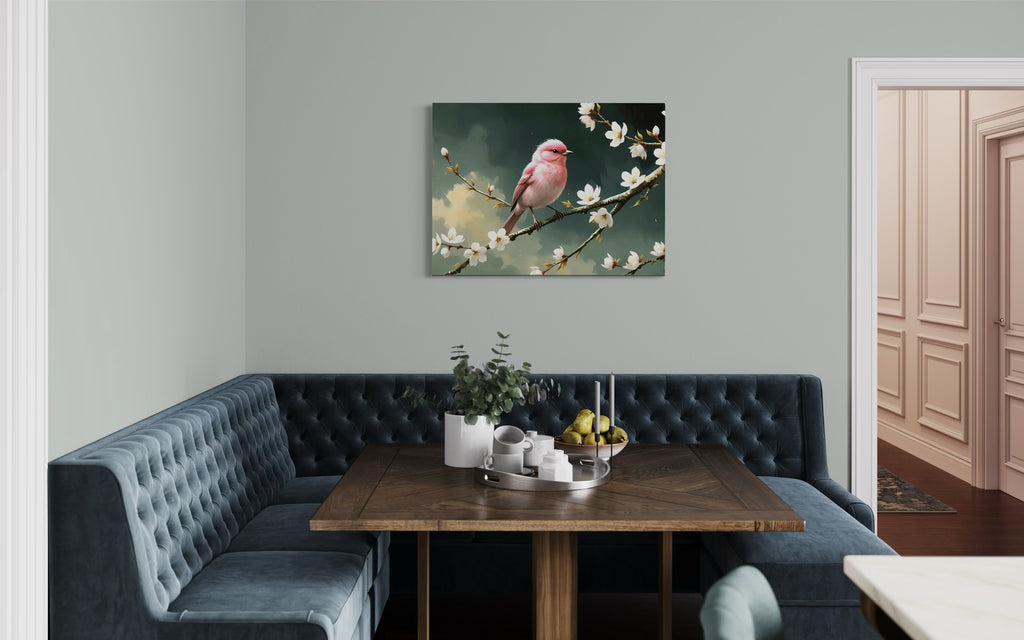 Bubblegum Bird with Blossoms Museum Print