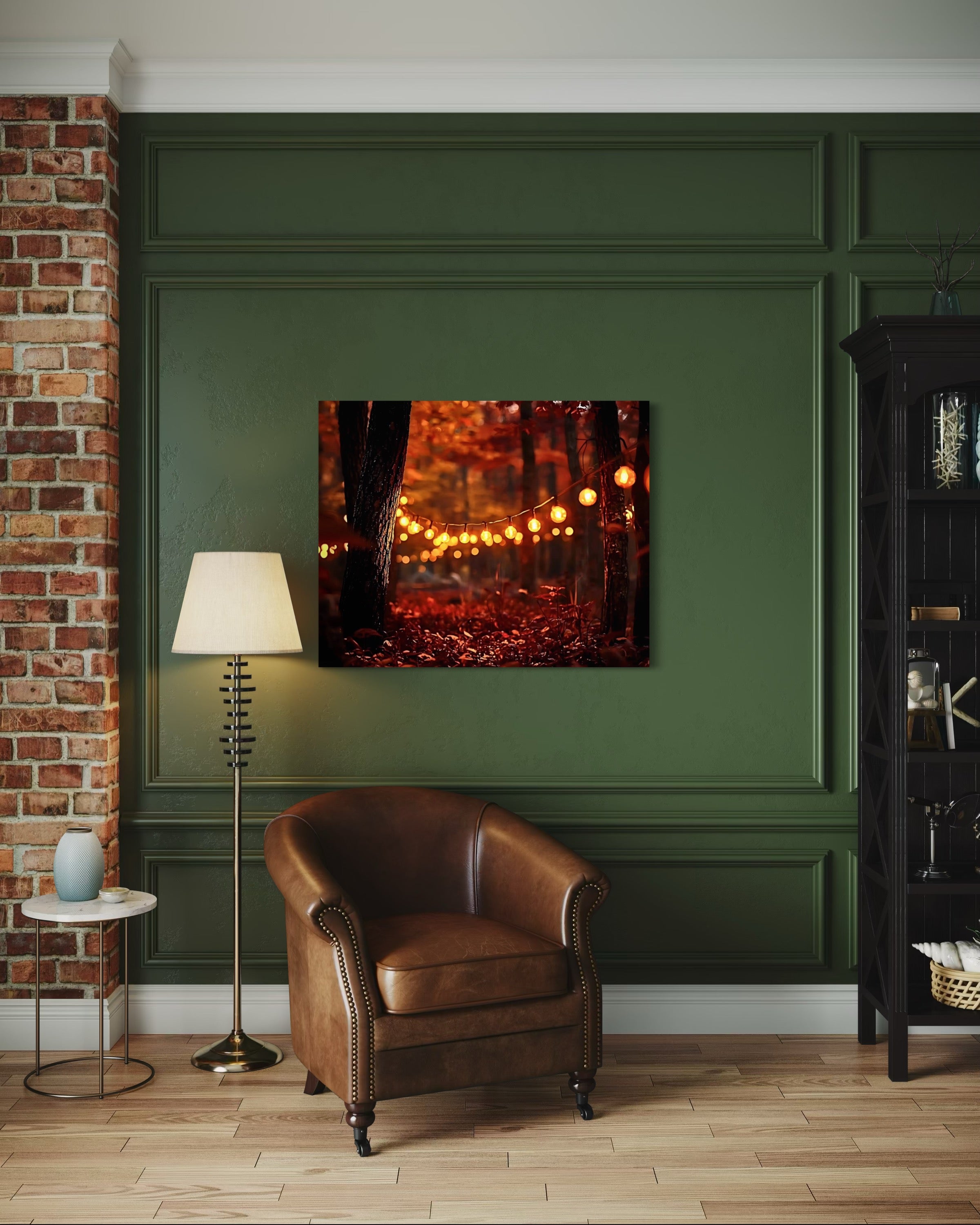Lights in the Fall Forest Museum Print