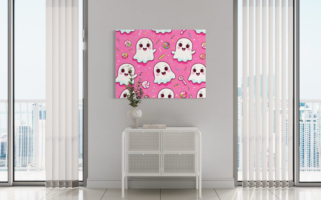 Ghost and Candy Pattern on Pink