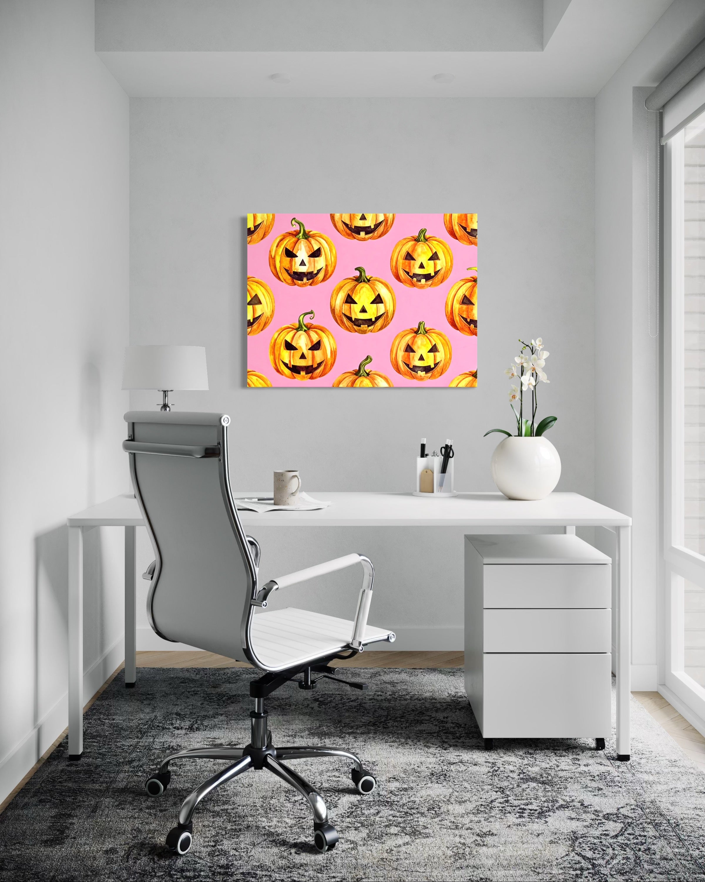 Jack O Lantern Pattern on Pink