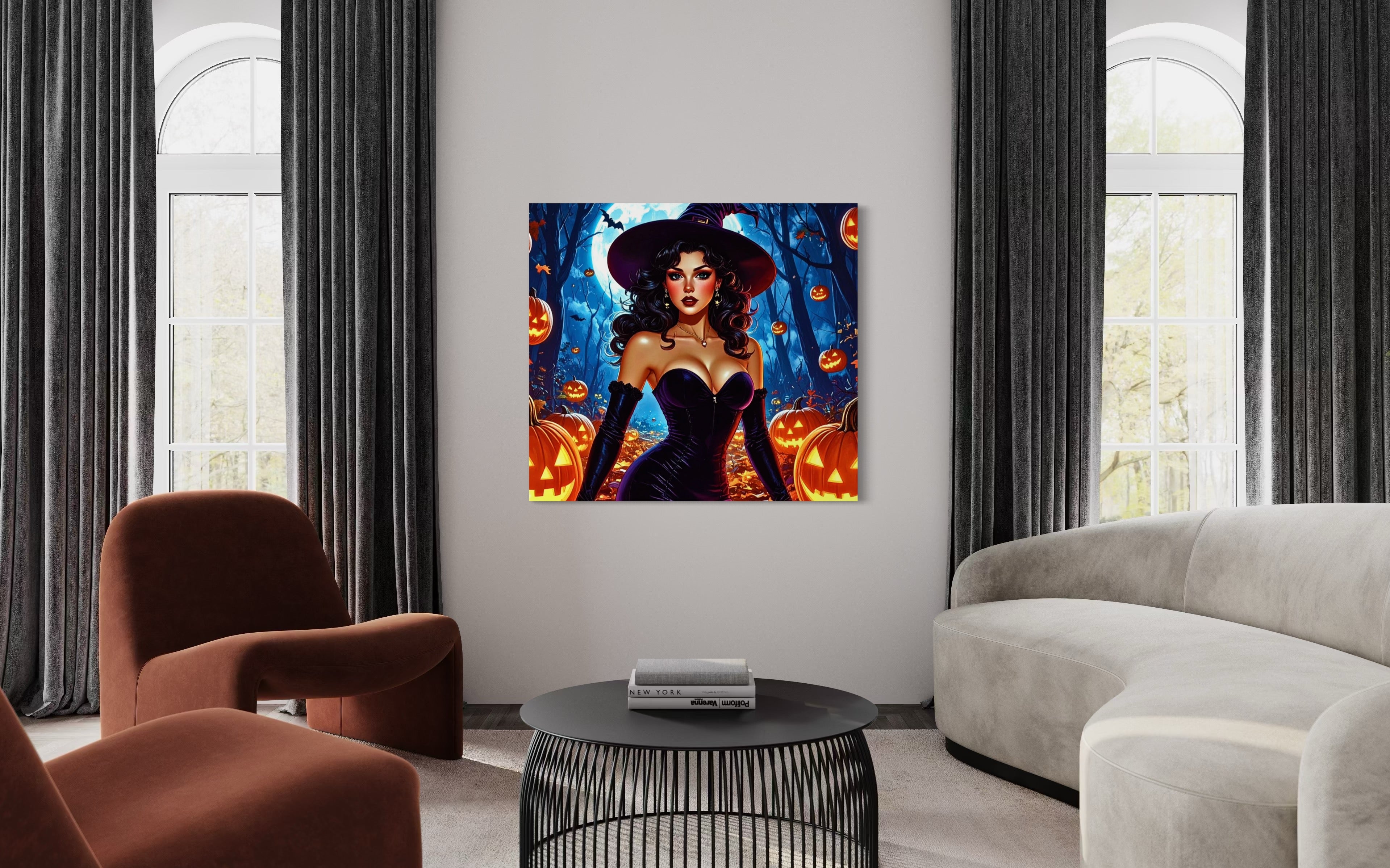 Retro 1950's Brunette Witch Museum Print