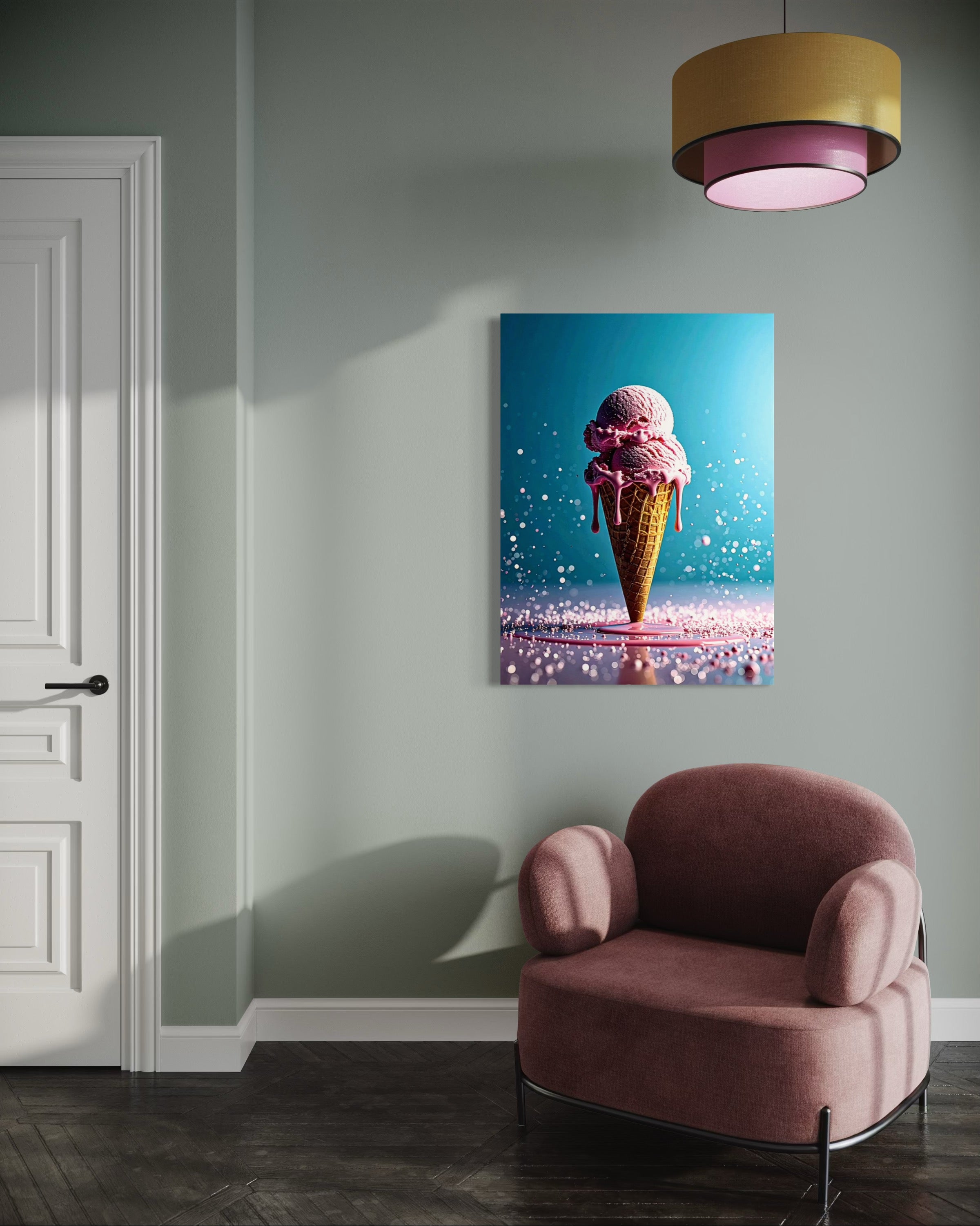 Strawberry Ice Cream Double Scoop Museum Print