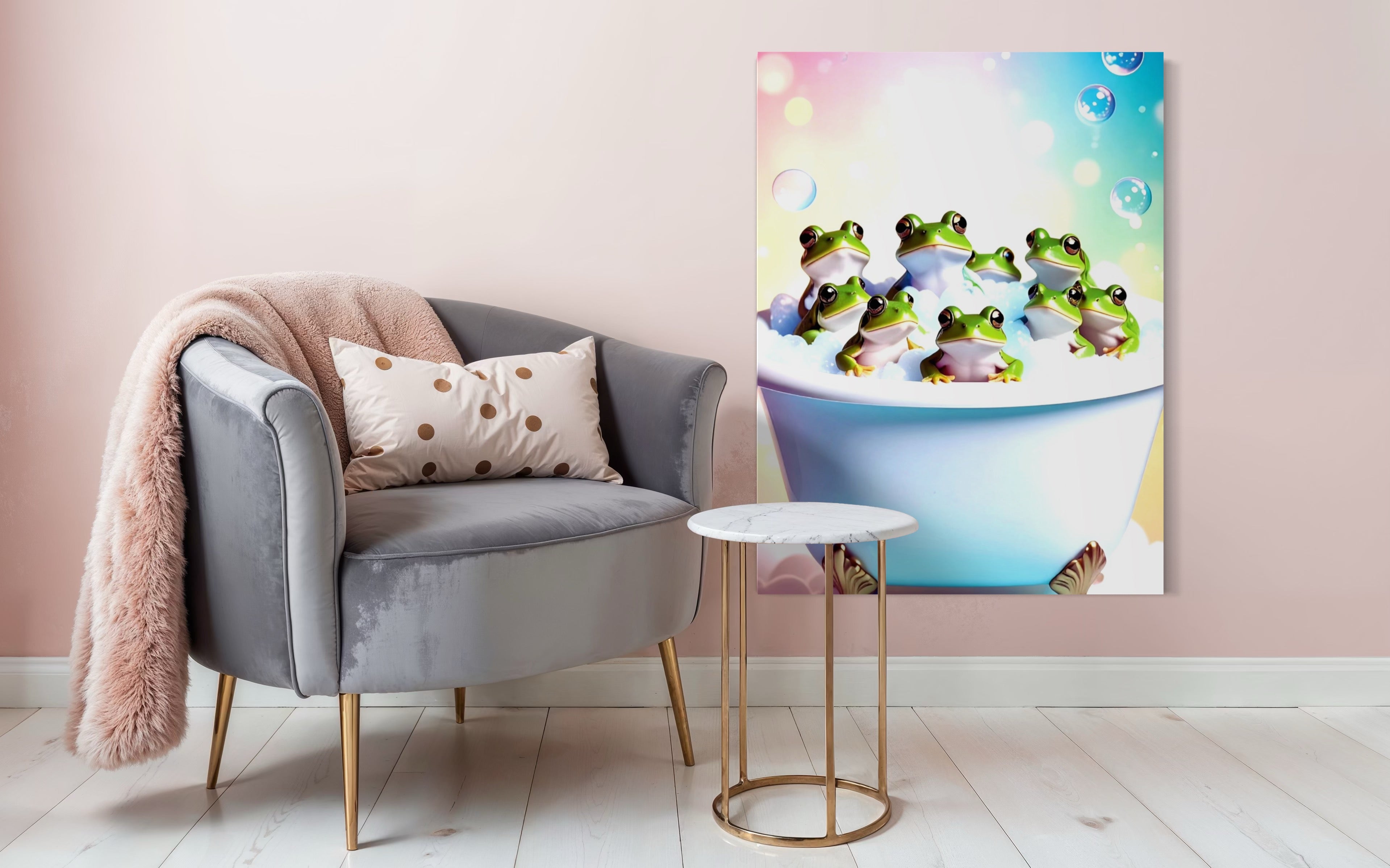 Froggy Bubble Bath Museum Print