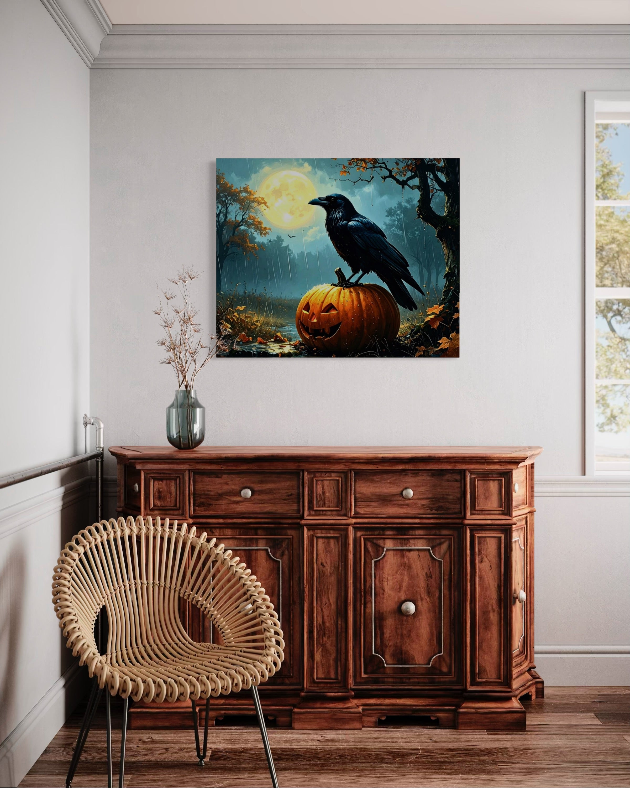 Crow on Jack O Lantern