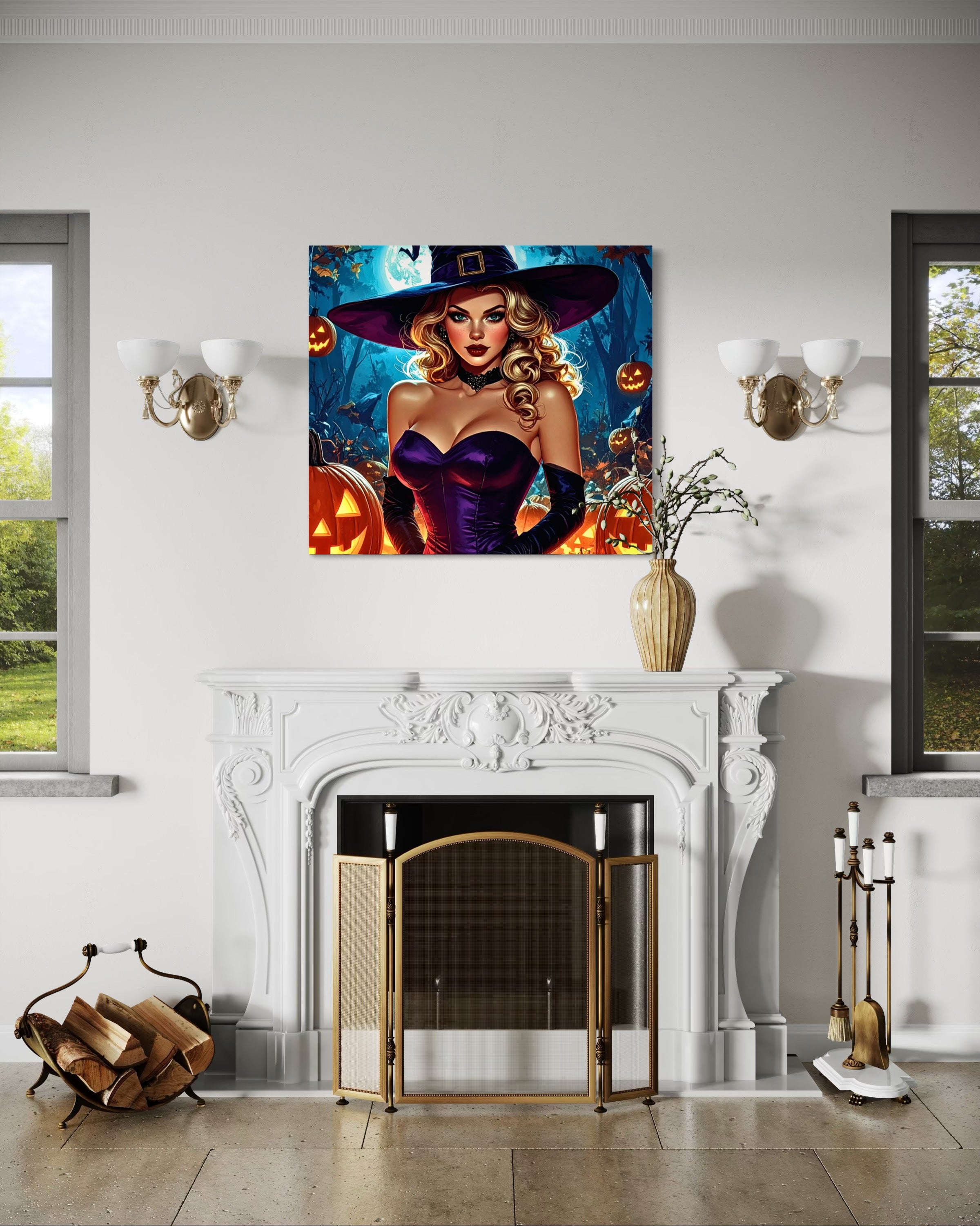 Halloween Blonde Witch Museum Print
