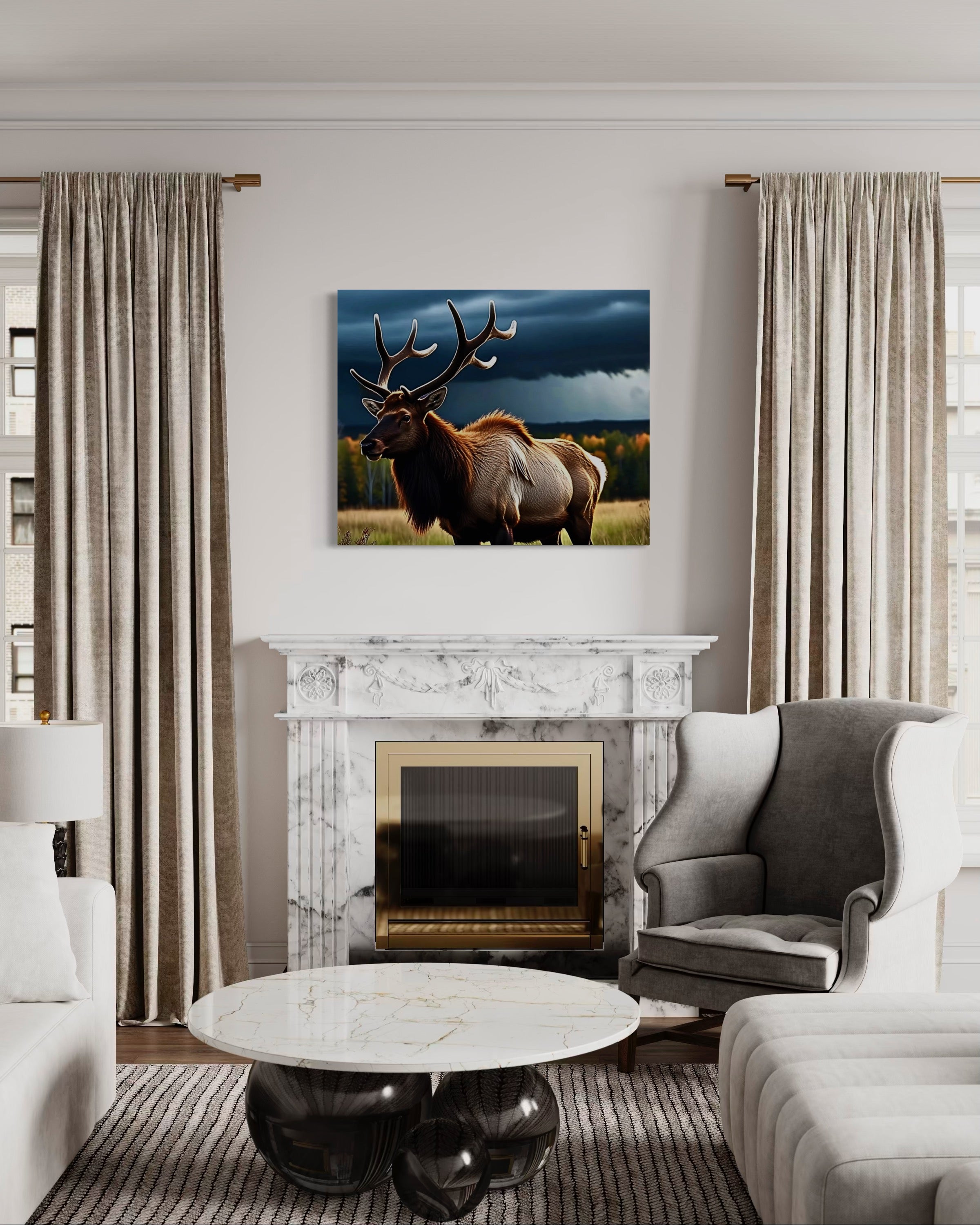 Elk in the Rockies in Autumn Museum Print