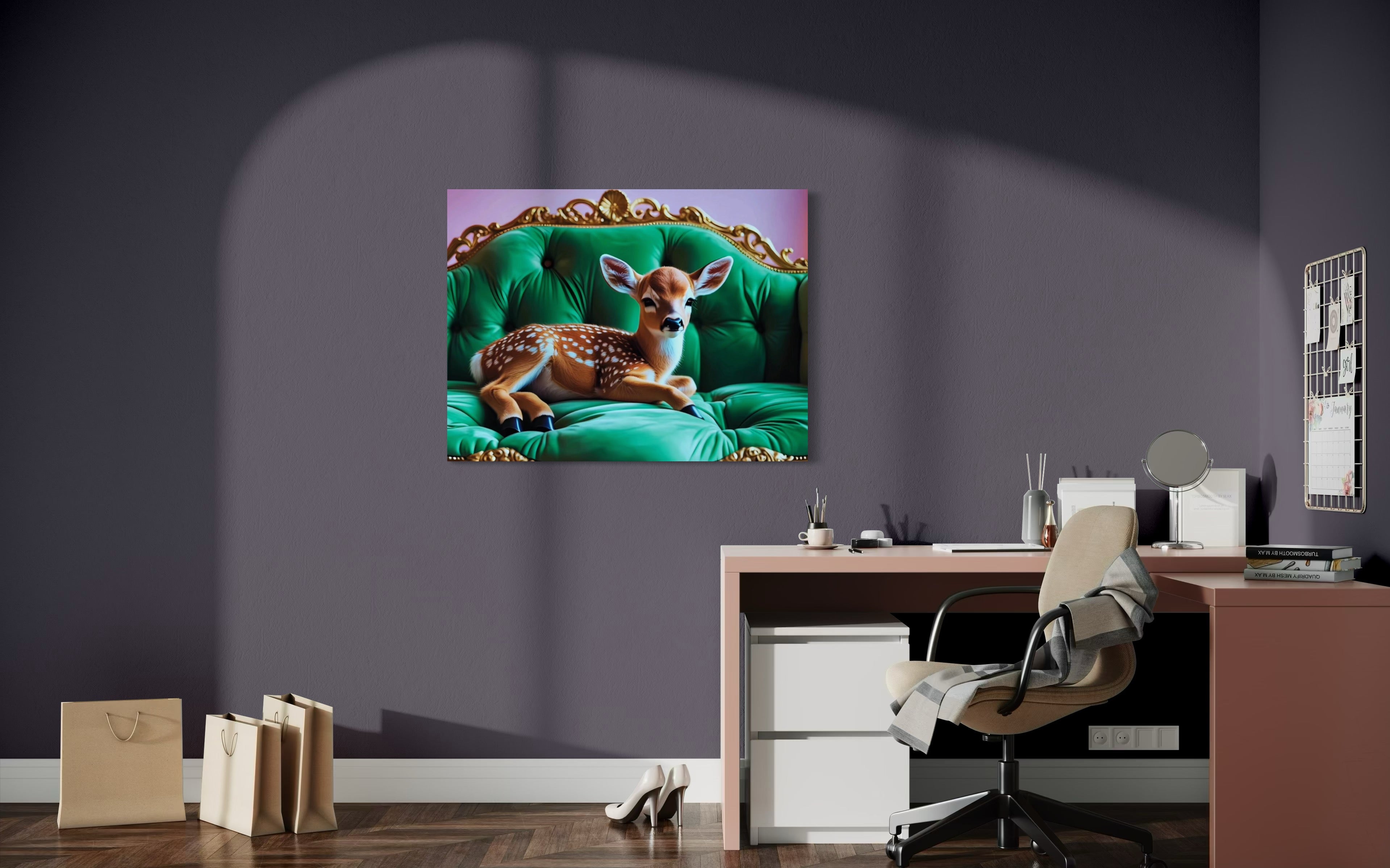 Baby Deer Resting Museum Print