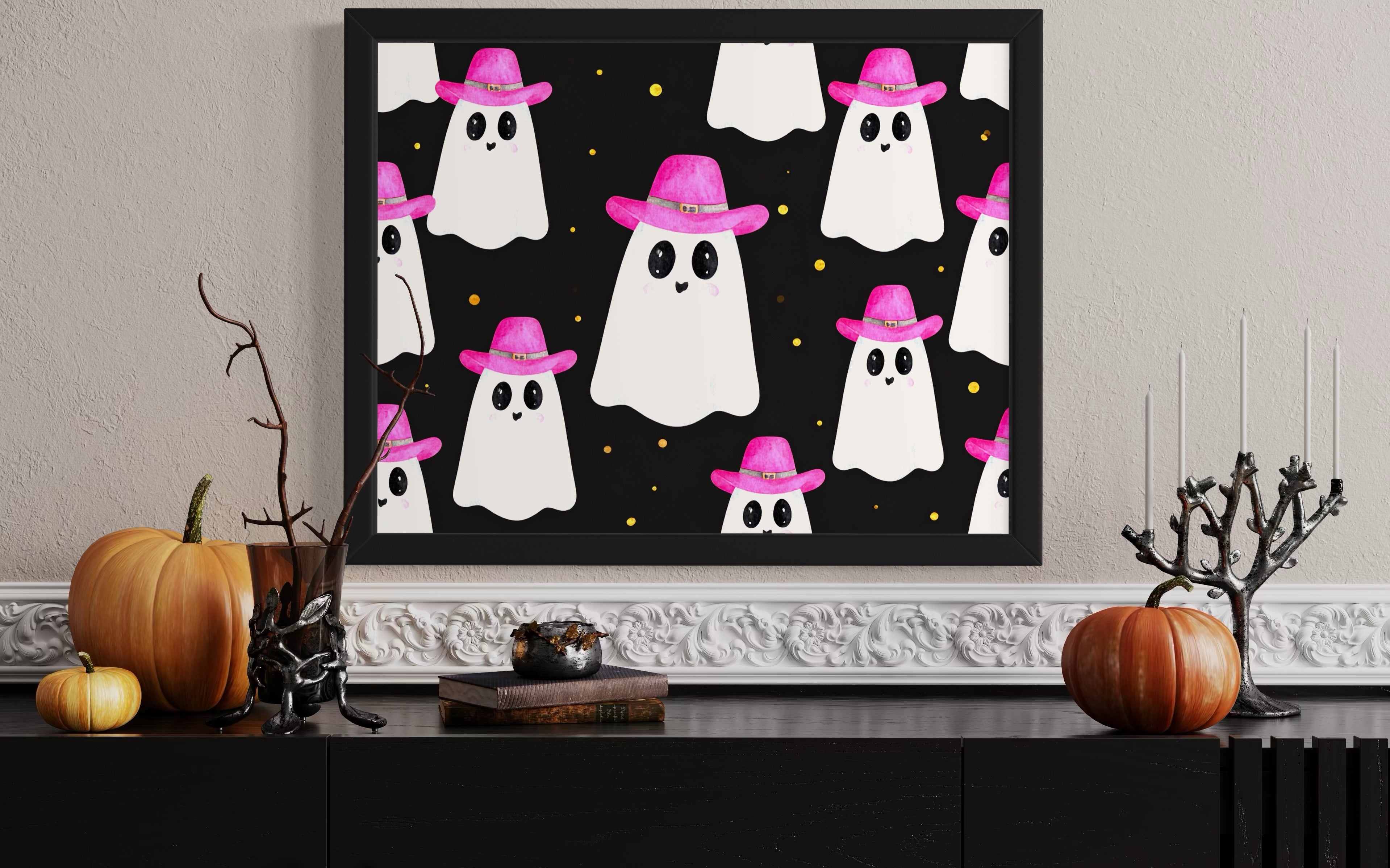 Howdy Ghosts Pattern Wall art