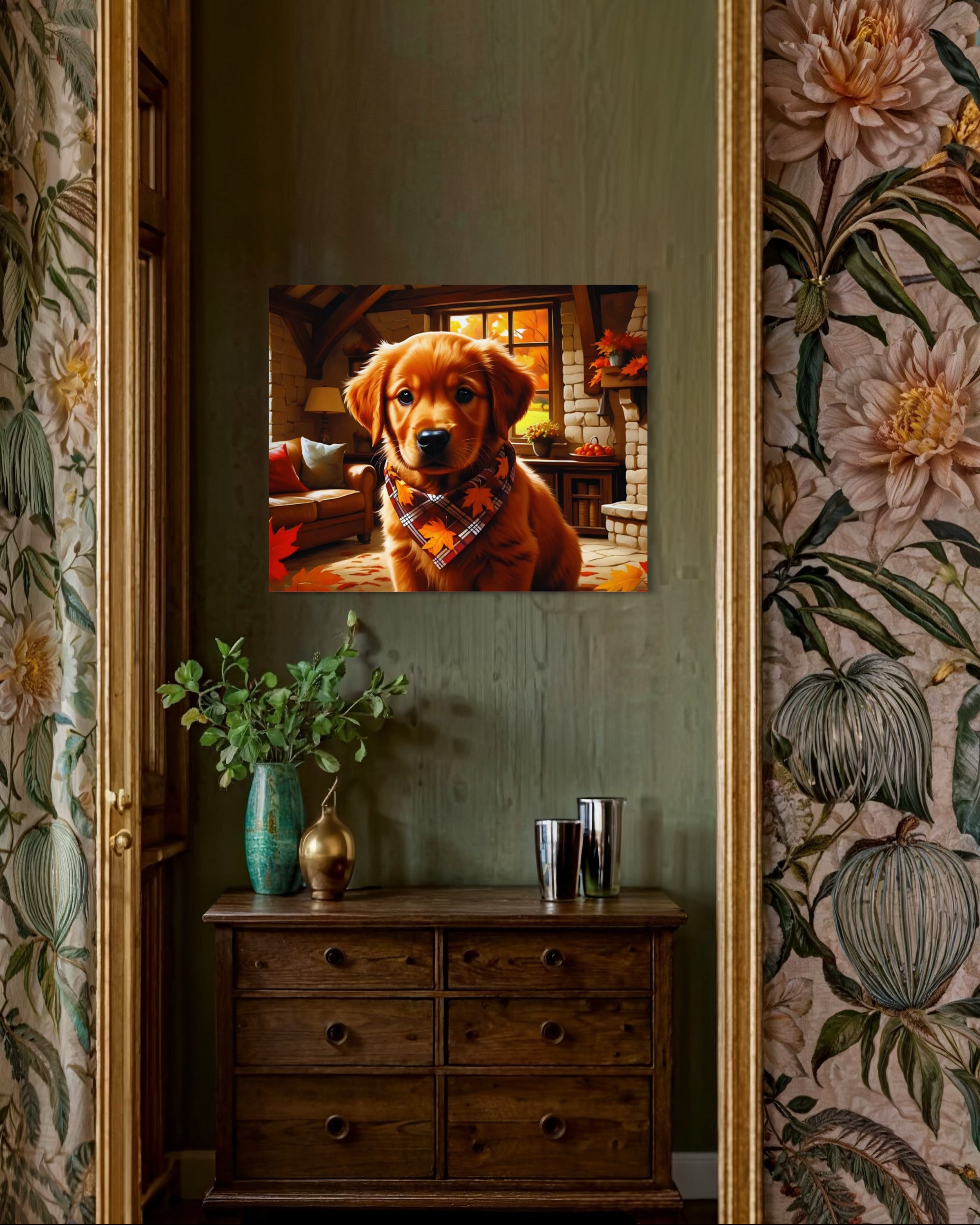 Autumn Red Golden Retriever Puppy