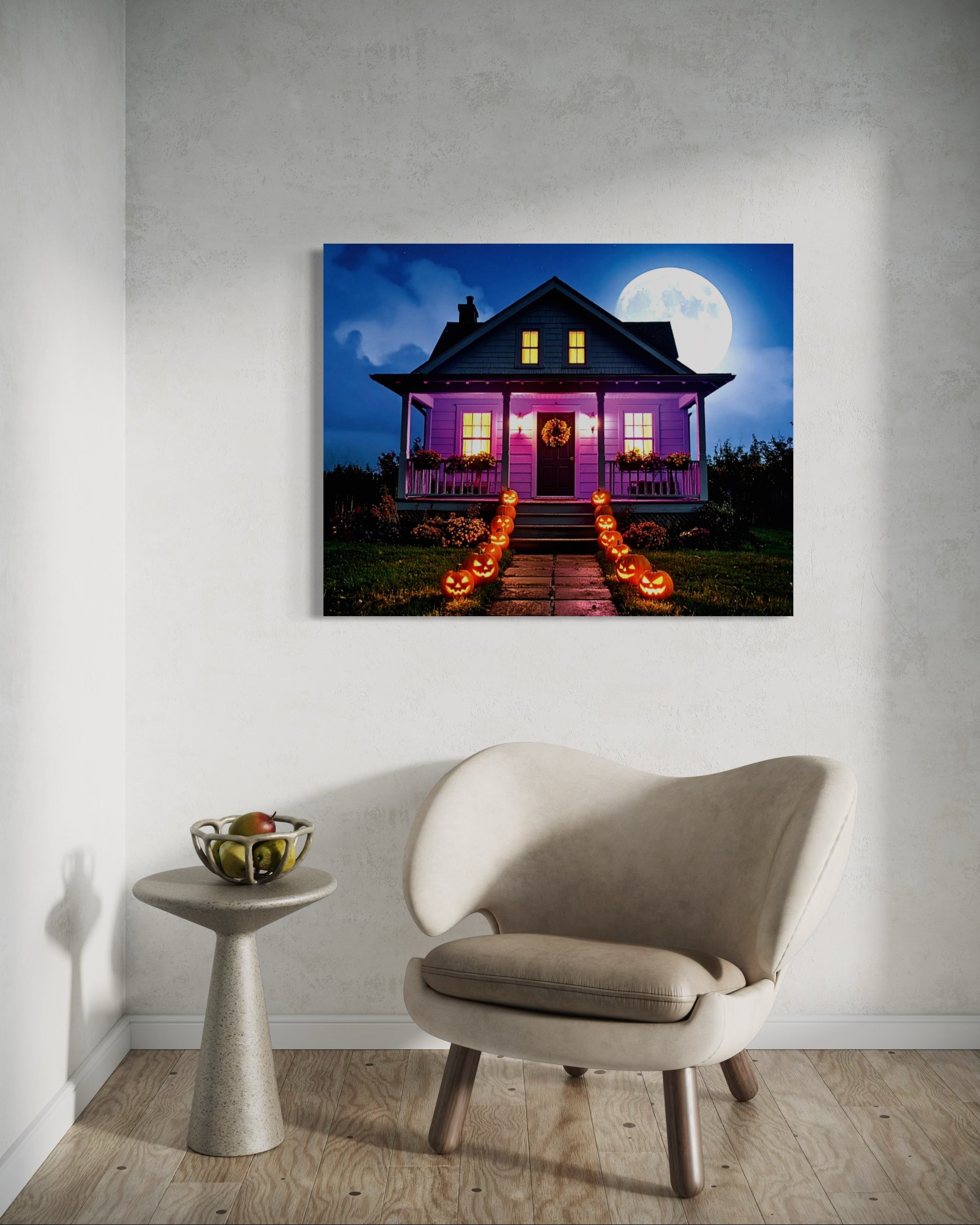 Halloween House in Moonlight