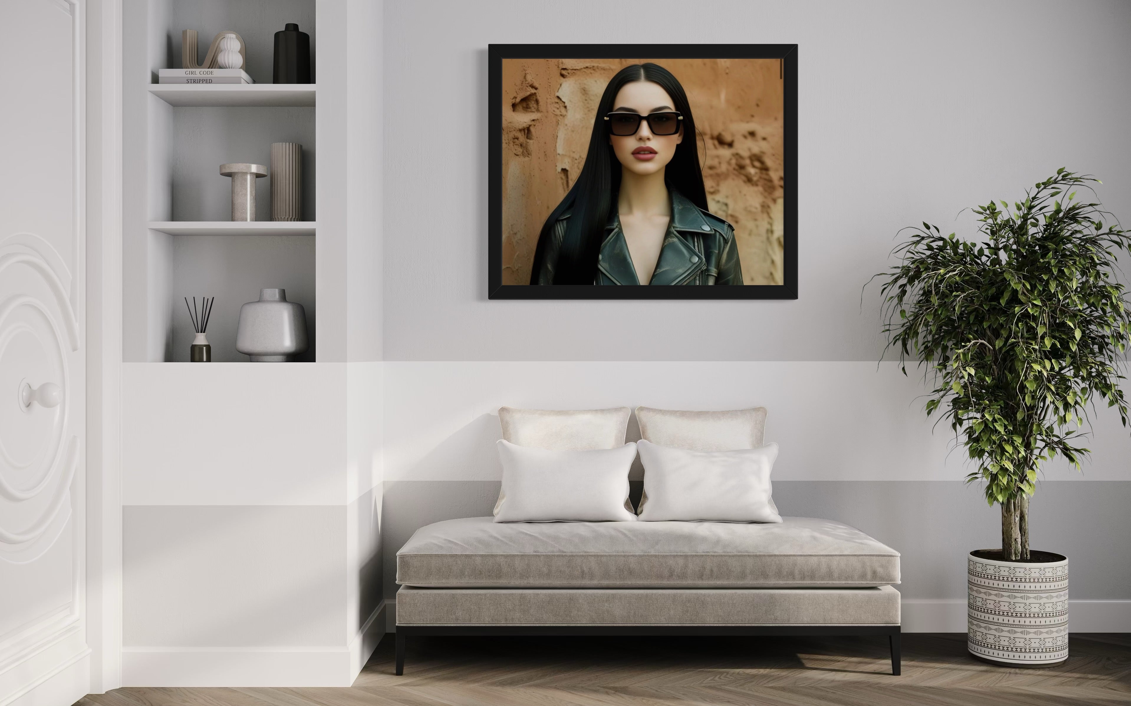 Leather Jacket Clay Wall - Black Hair