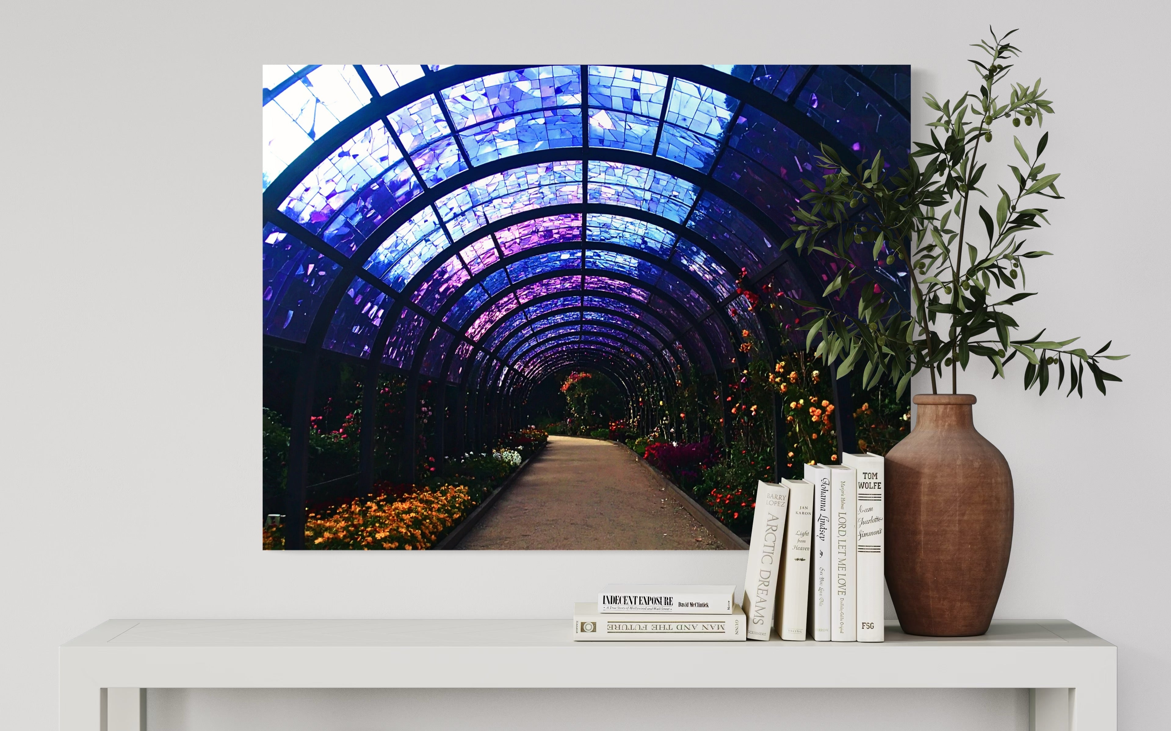 Fall Botanical Garden with Mosaic Stain Glass Ceiling Museum Print