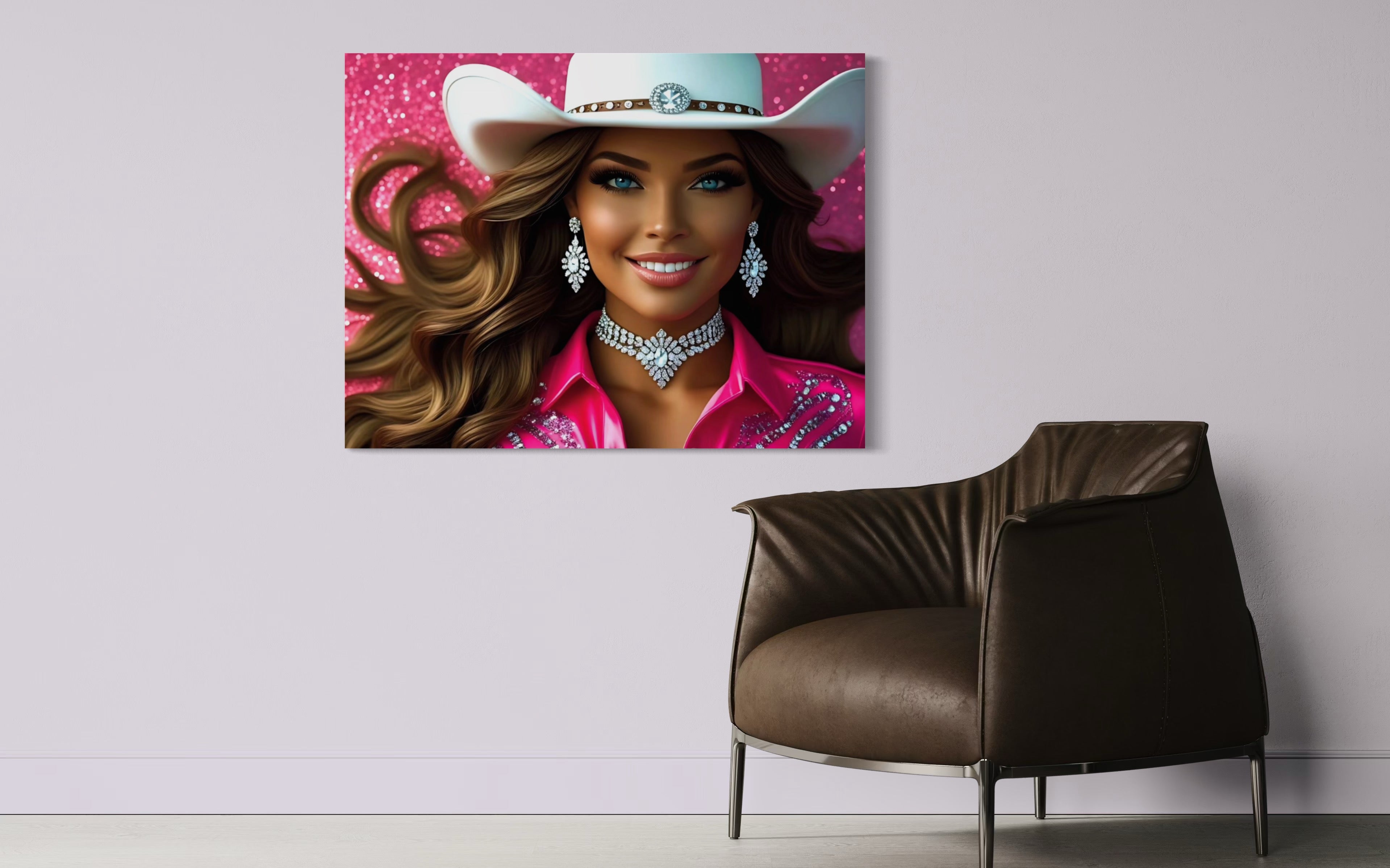 Cowgirl Princess - Brown Hair Museum Print