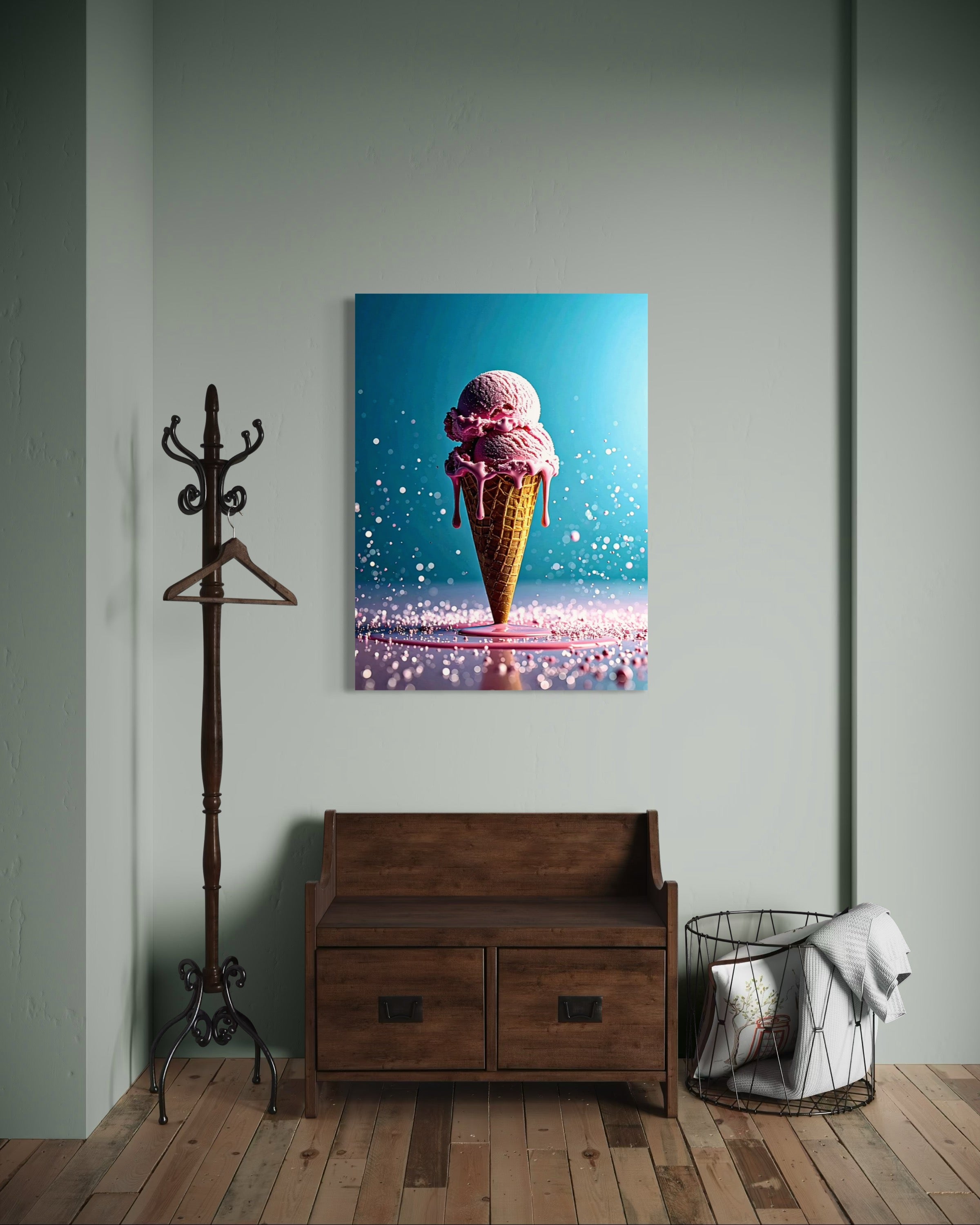 Strawberry Ice Cream Double Scoop Museum Print