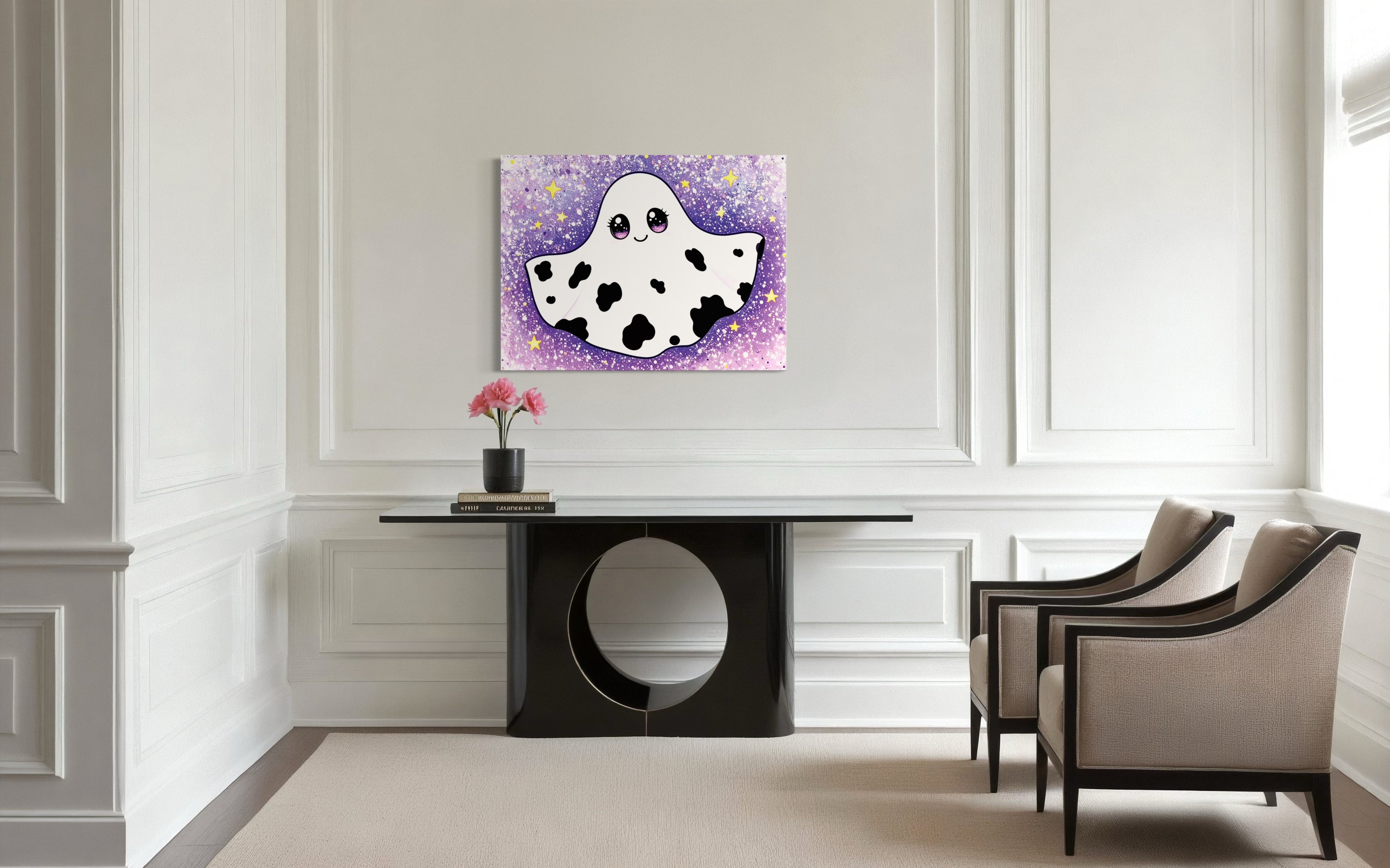 Cow Print Ghost Girl Cutie on Glitter