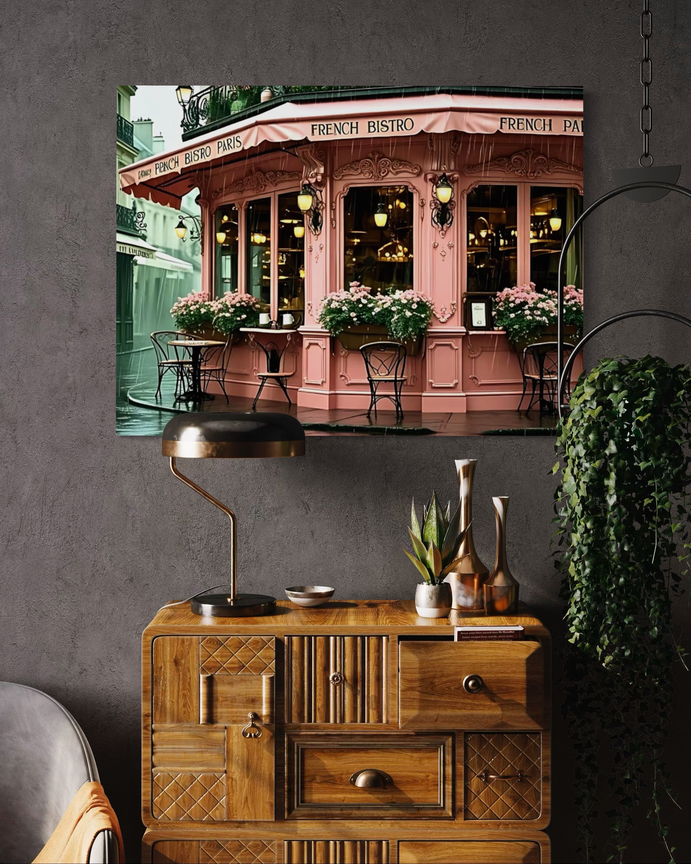 Pink Bistro in the Rain