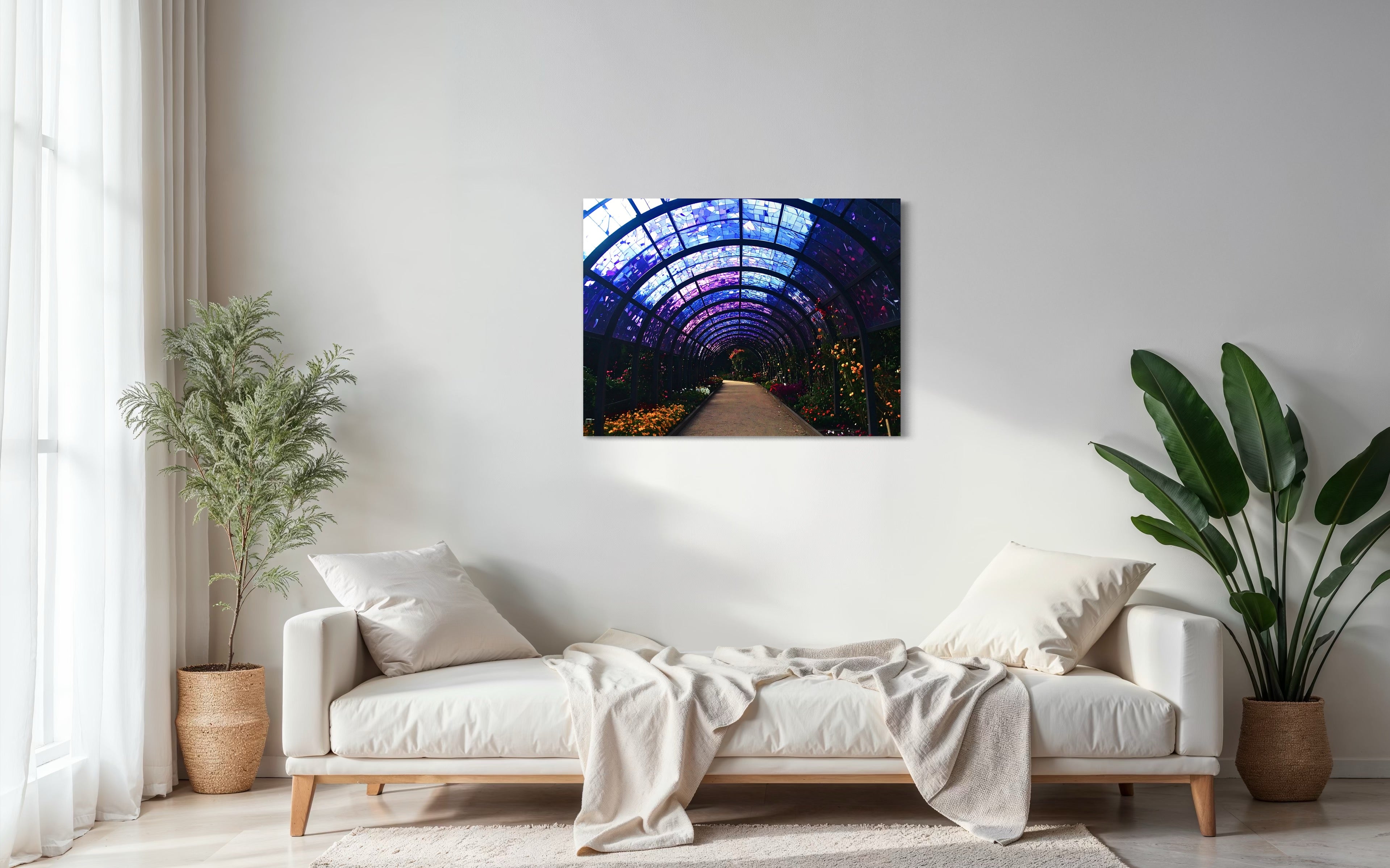 Fall Botanical Garden with Mosaic Stain Glass Ceiling Museum Print