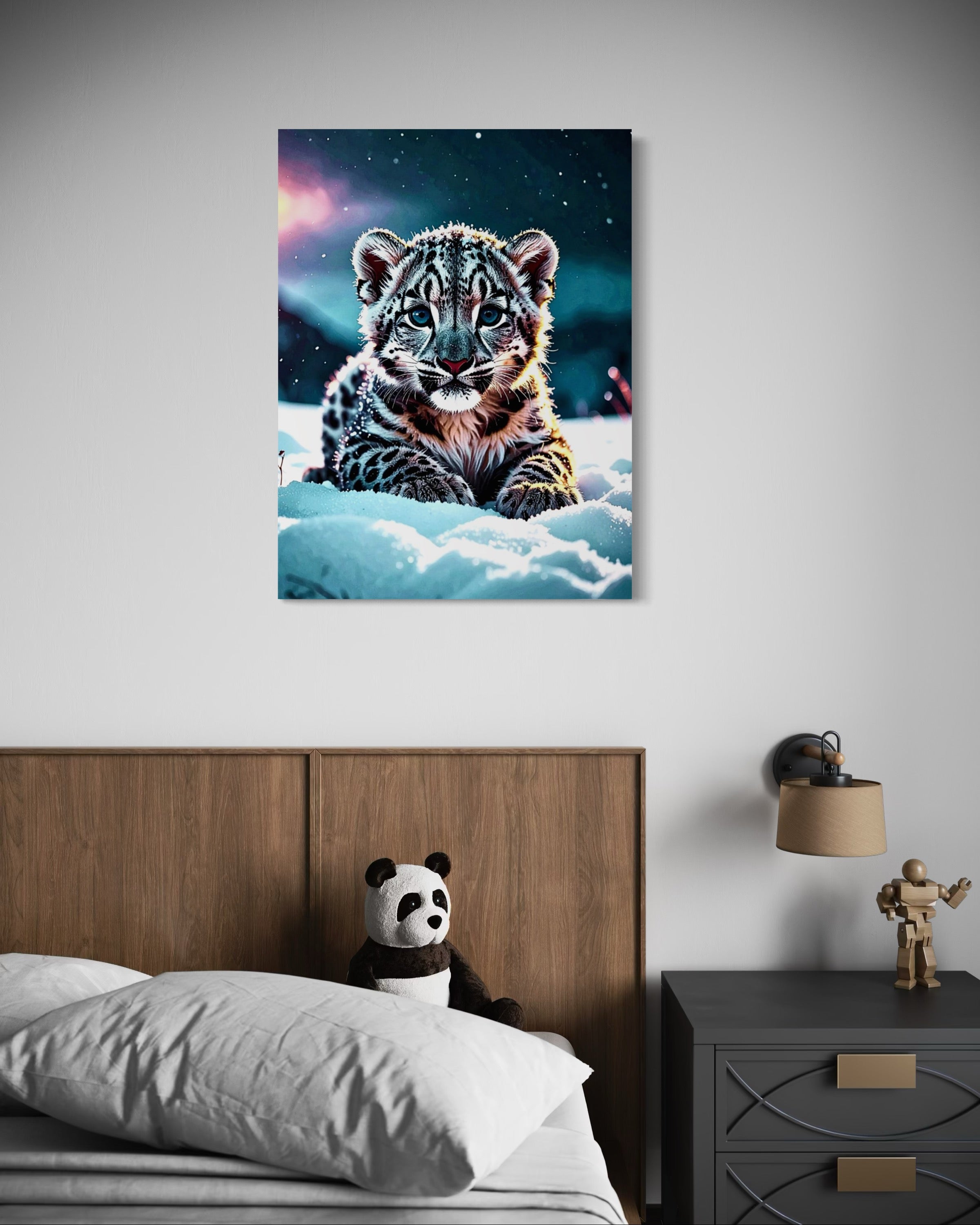 Baby Snow Leopard in the Snow