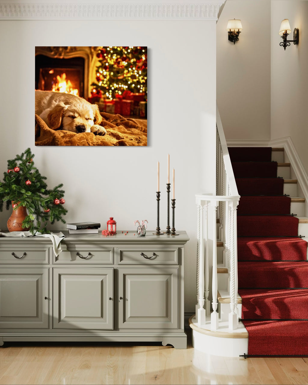 Magic Christmas Golden Retriever Puppy Dreams