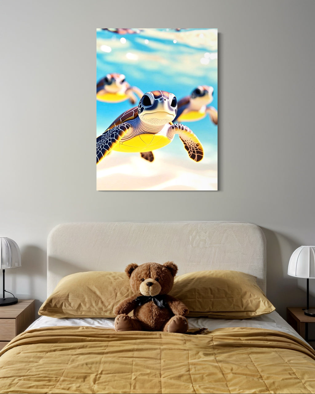 Baby Sea Turtles in the Ocean