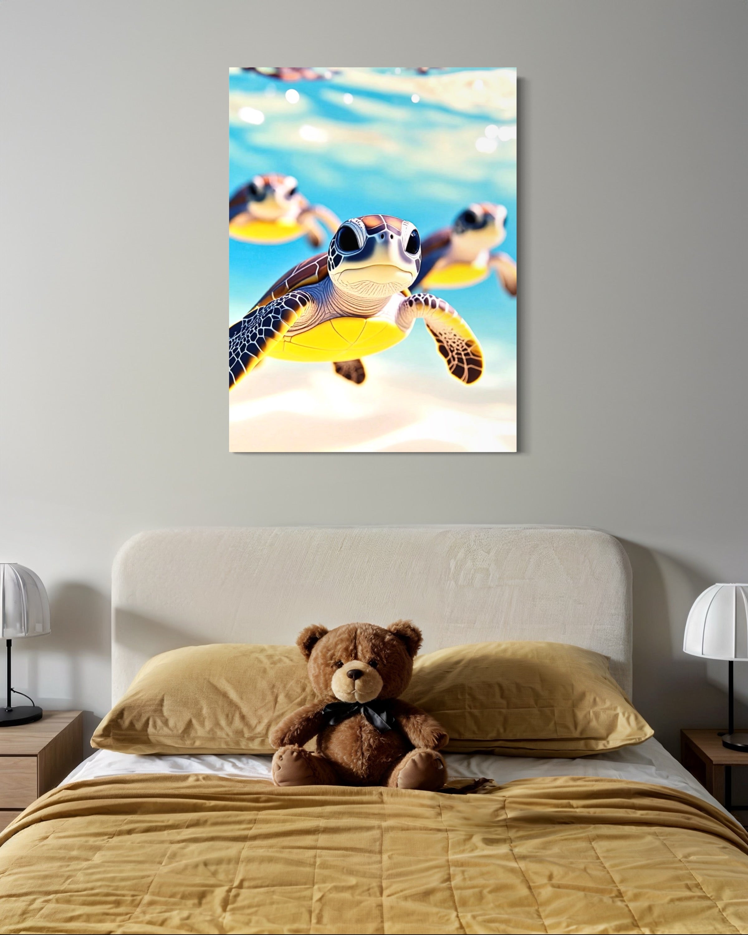 Baby Sea Turtles in the Ocean