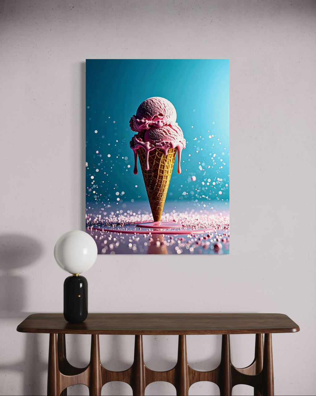 Strawberry Ice Cream Double Scoop Museum Print