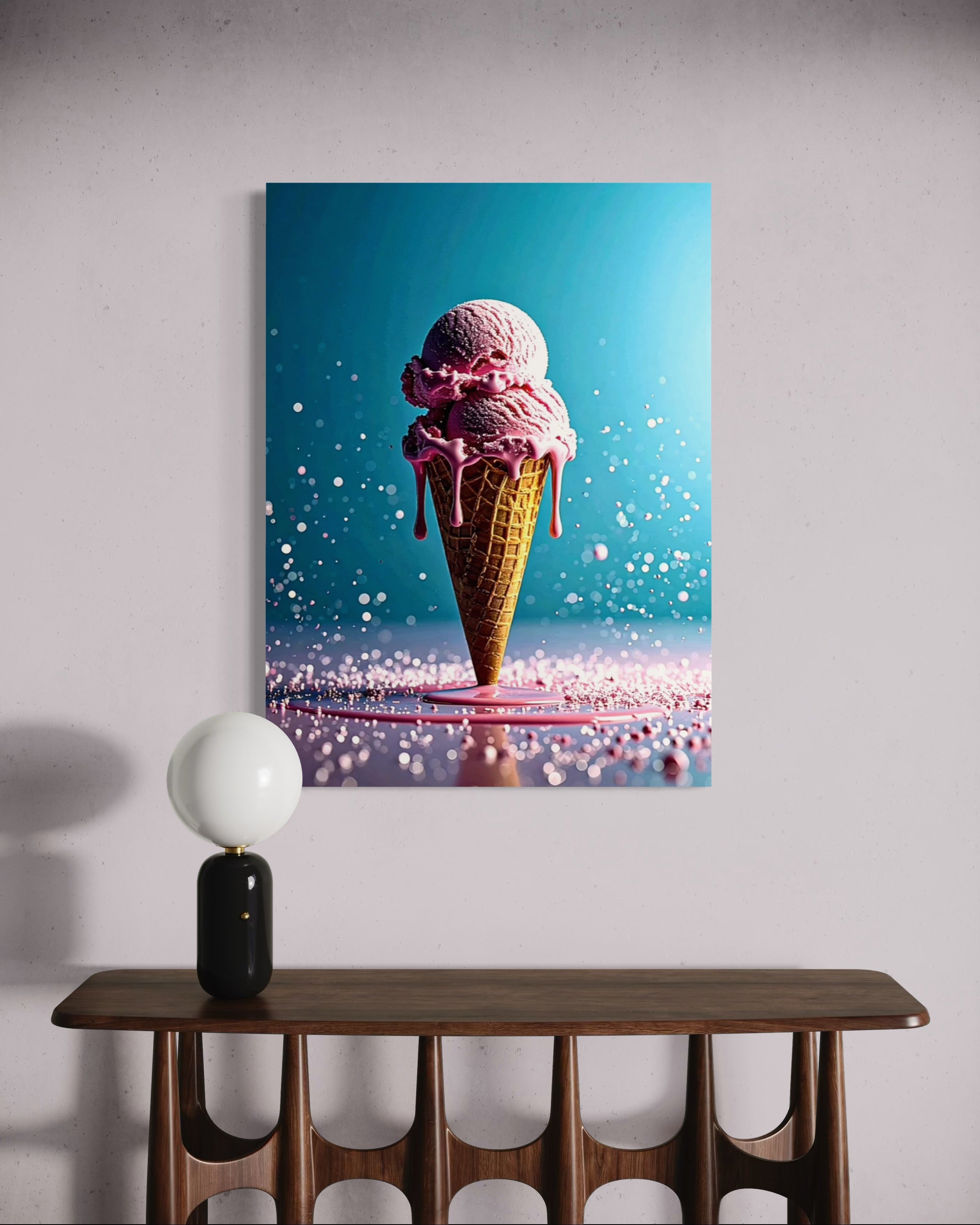 Strawberry Ice Cream Double Scoop Museum Print