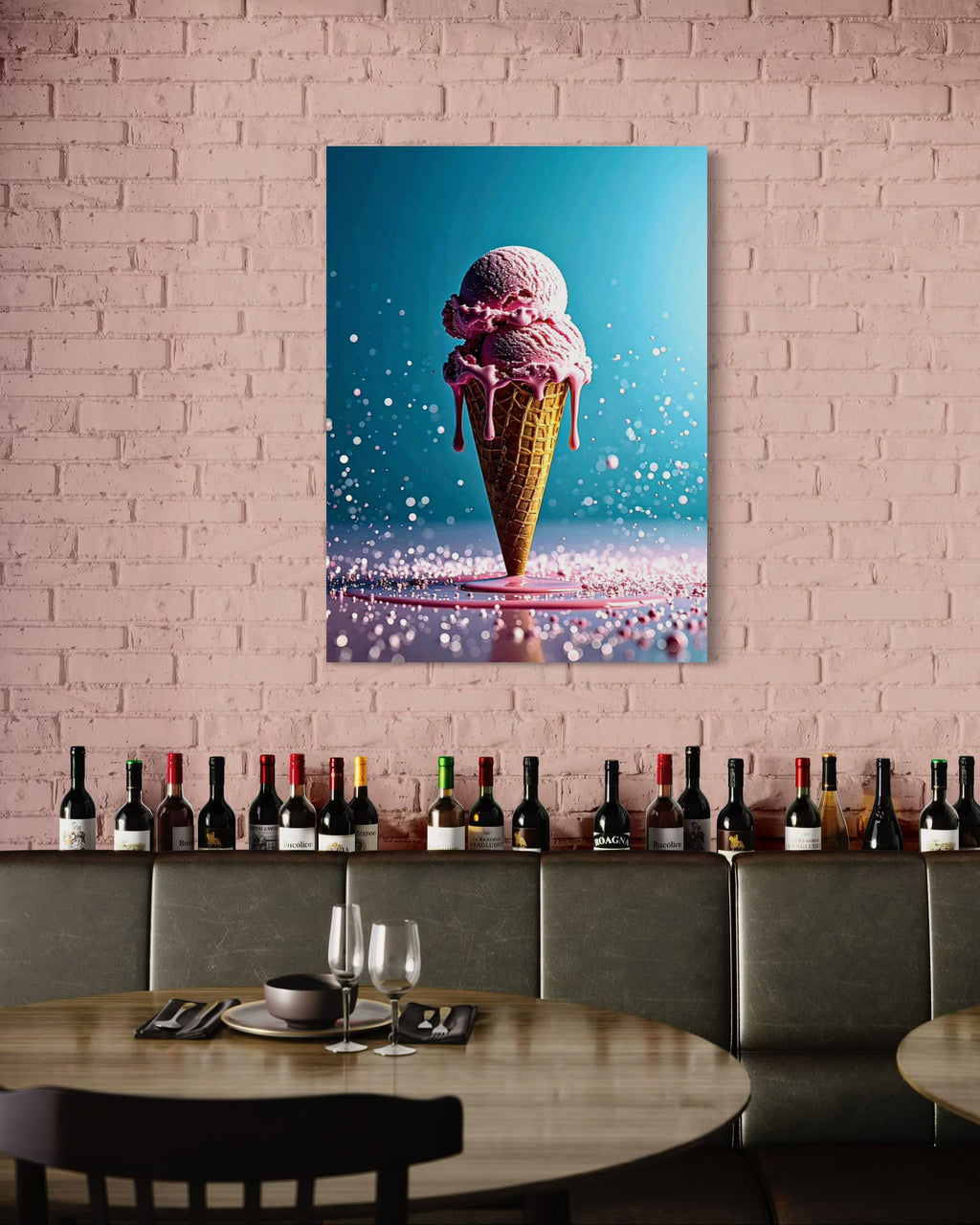 Strawberry Ice Cream Double Scoop Museum Print