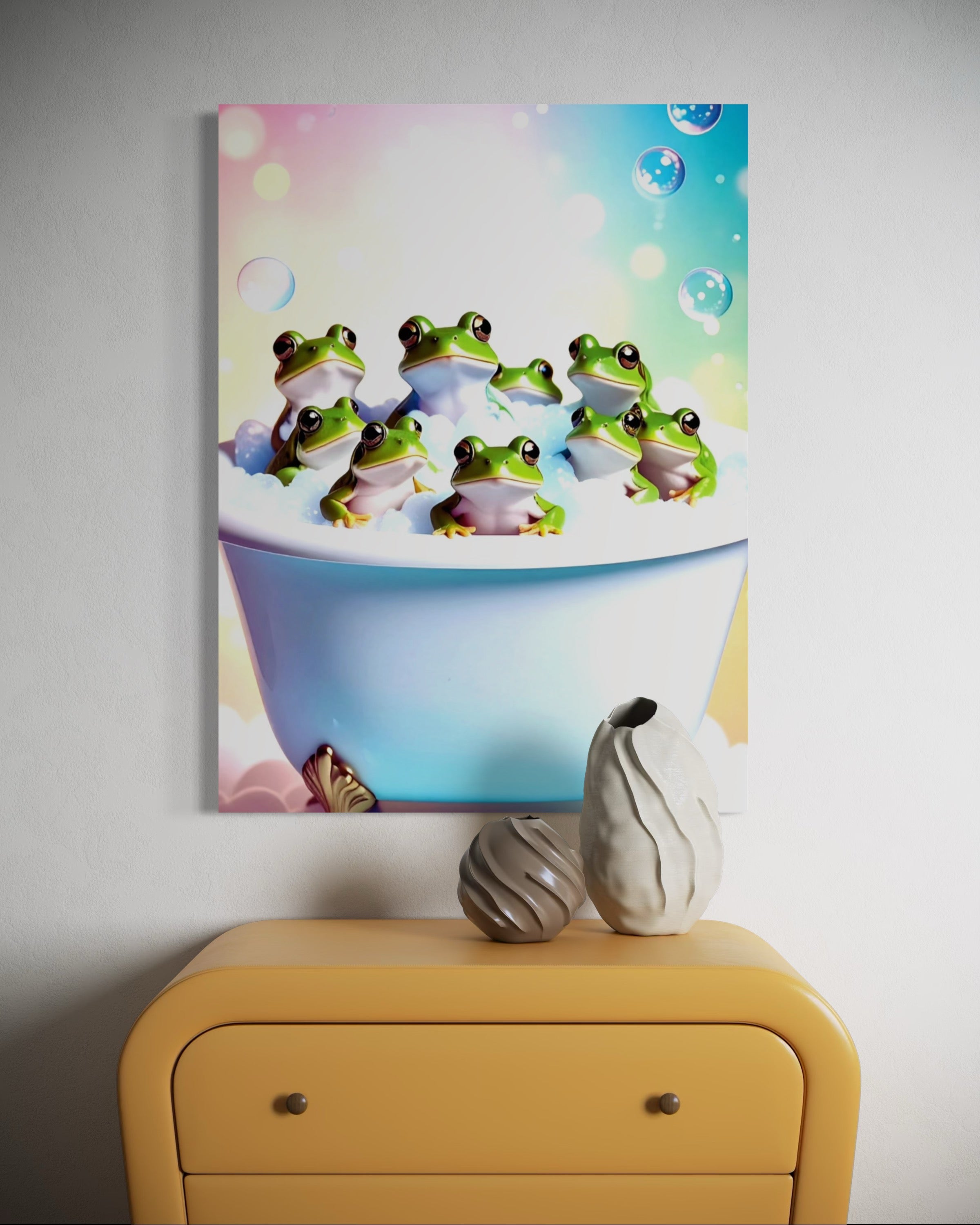 Froggy Bubble Bath Museum Print