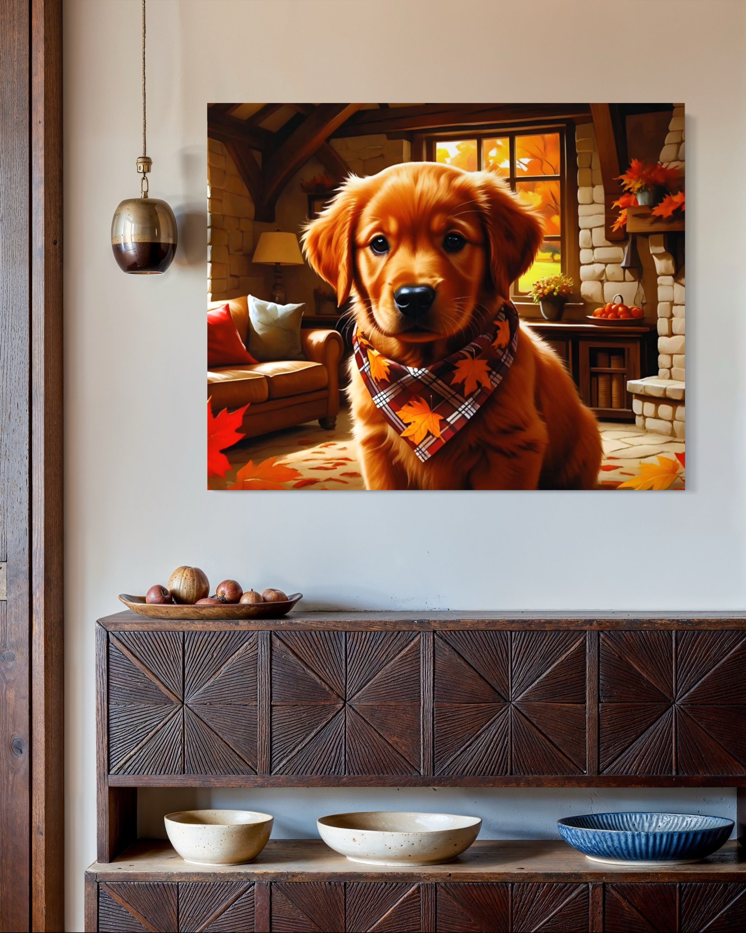 Autumn Red Golden Retriever Puppy