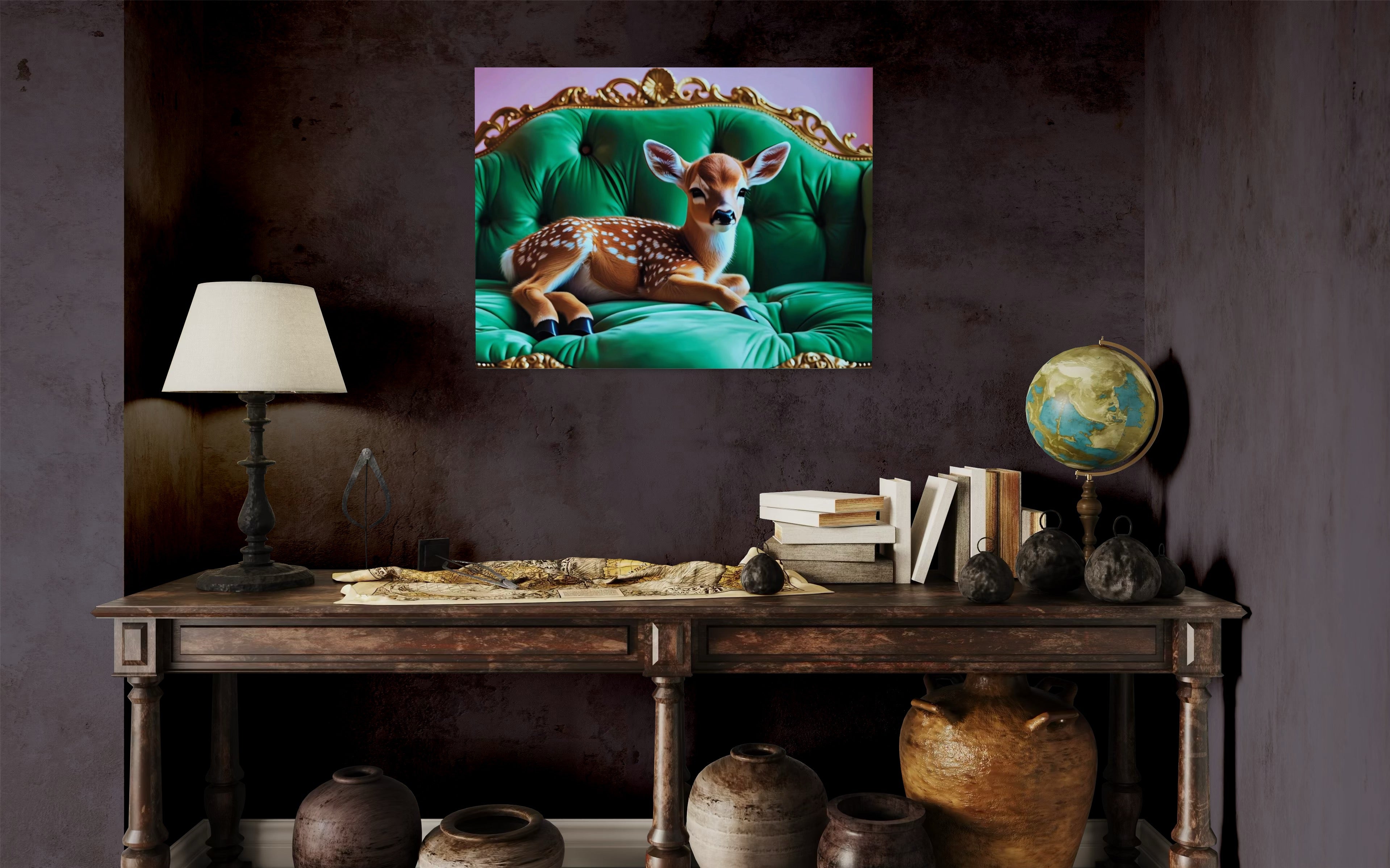 Baby Deer Resting Museum Print