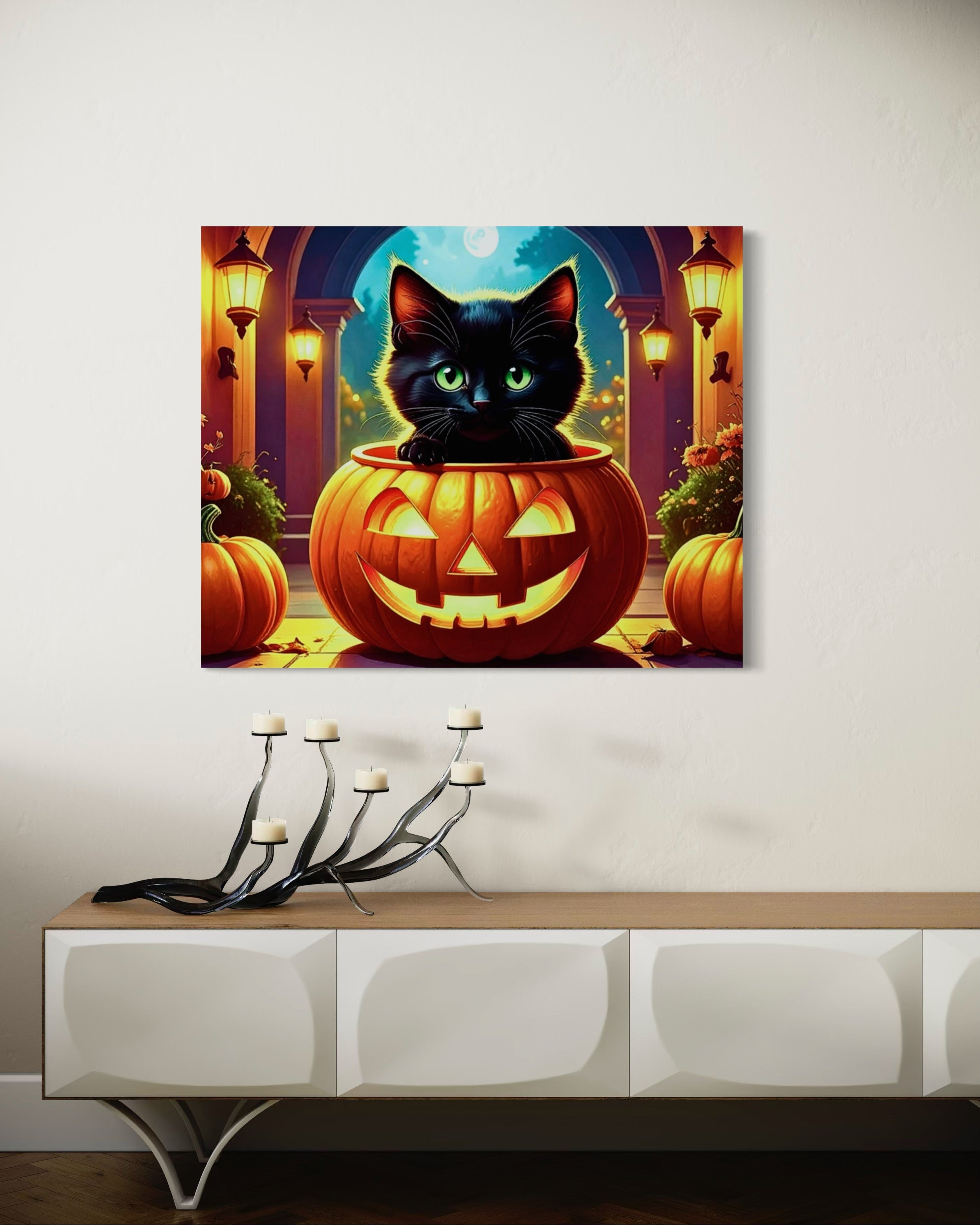 Kitten in Jack O Lantern
