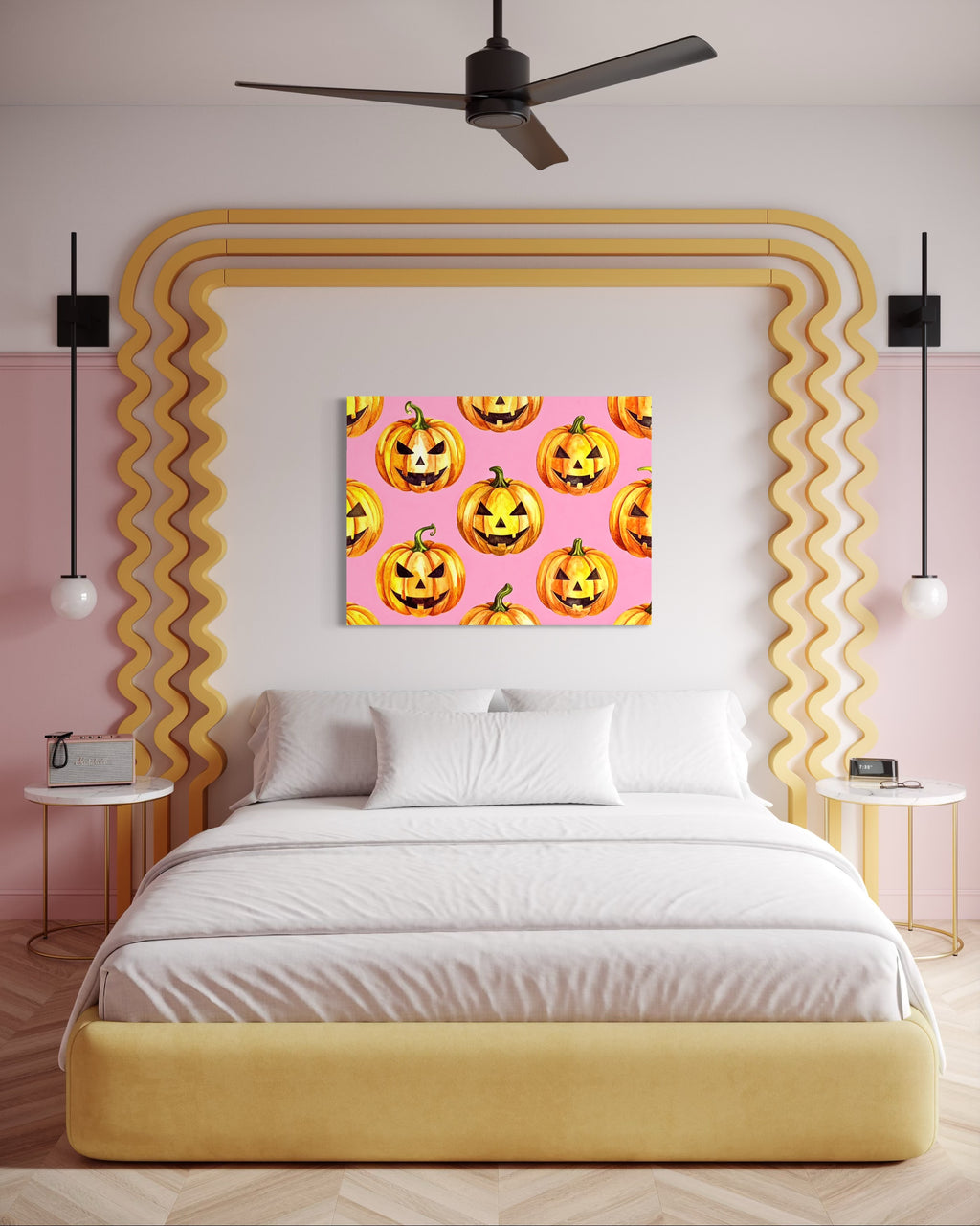 Jack O Lantern Pattern on Pink