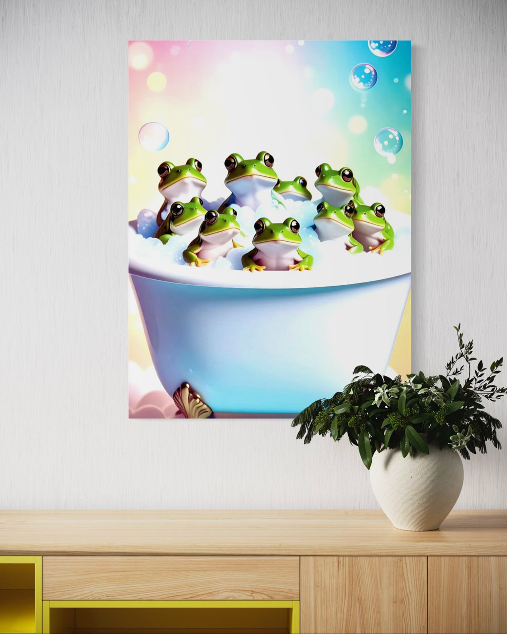 Froggy Bubble Bath Museum Print