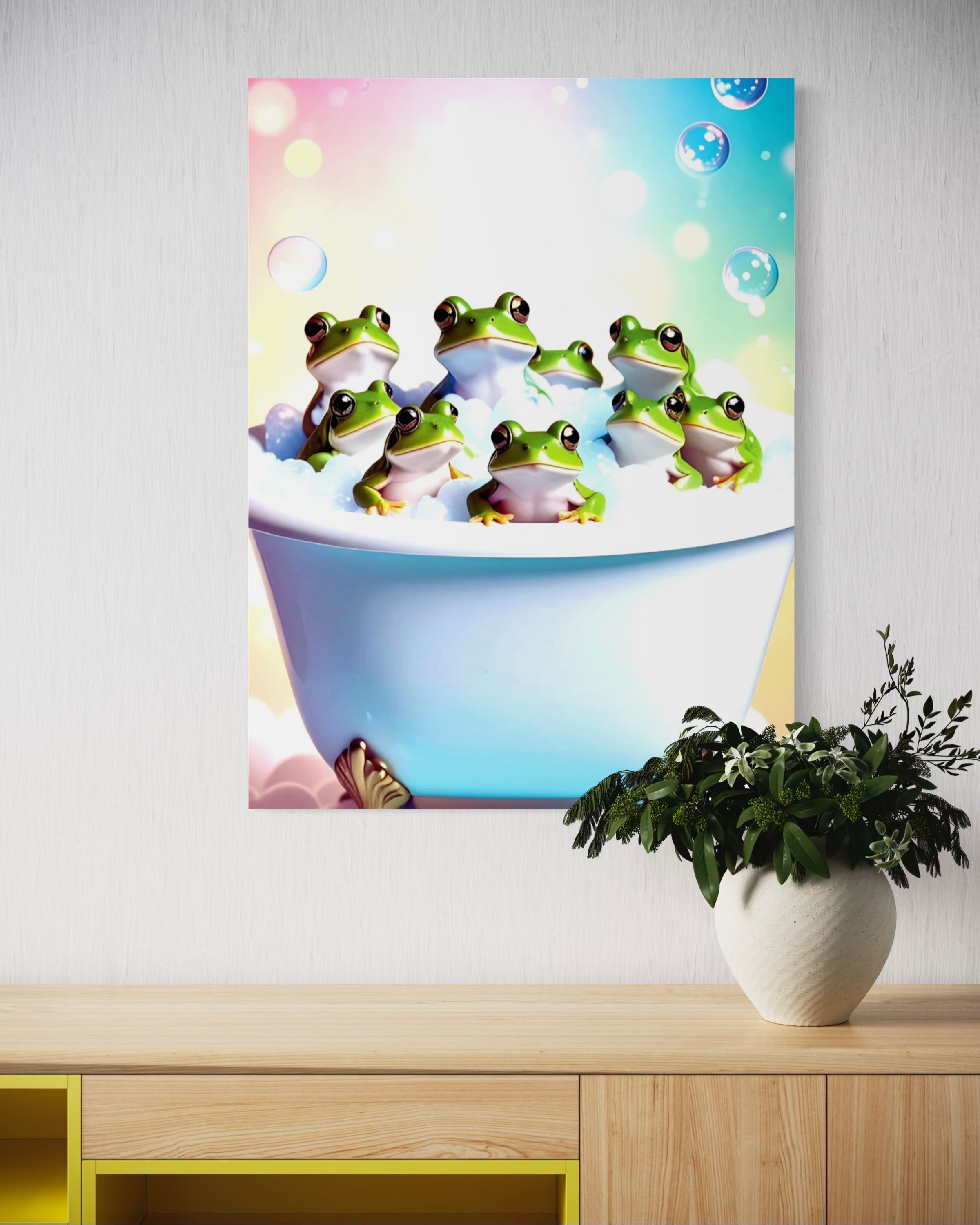 Froggy Bubble Bath Museum Print