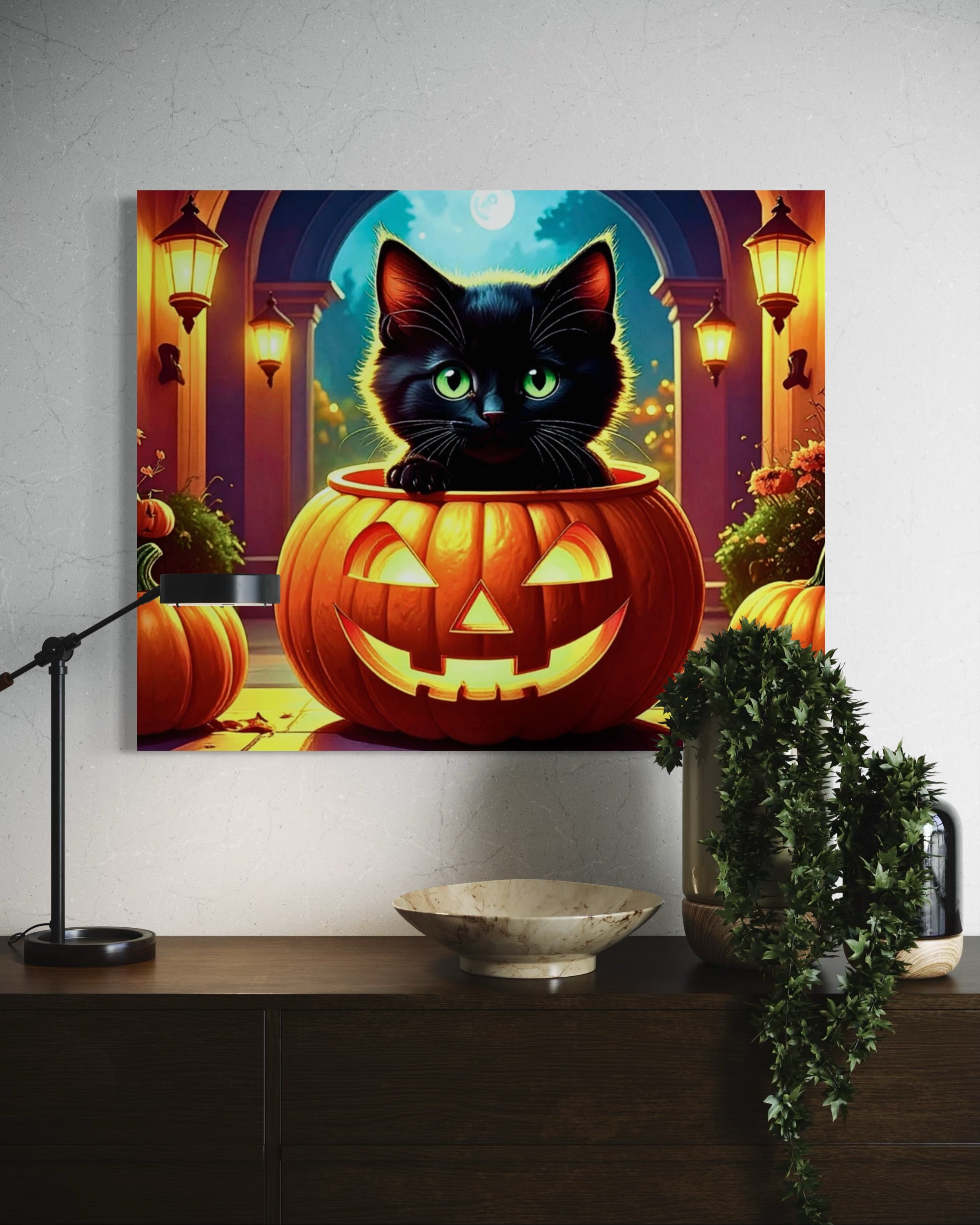 Kitten in Jack O Lantern