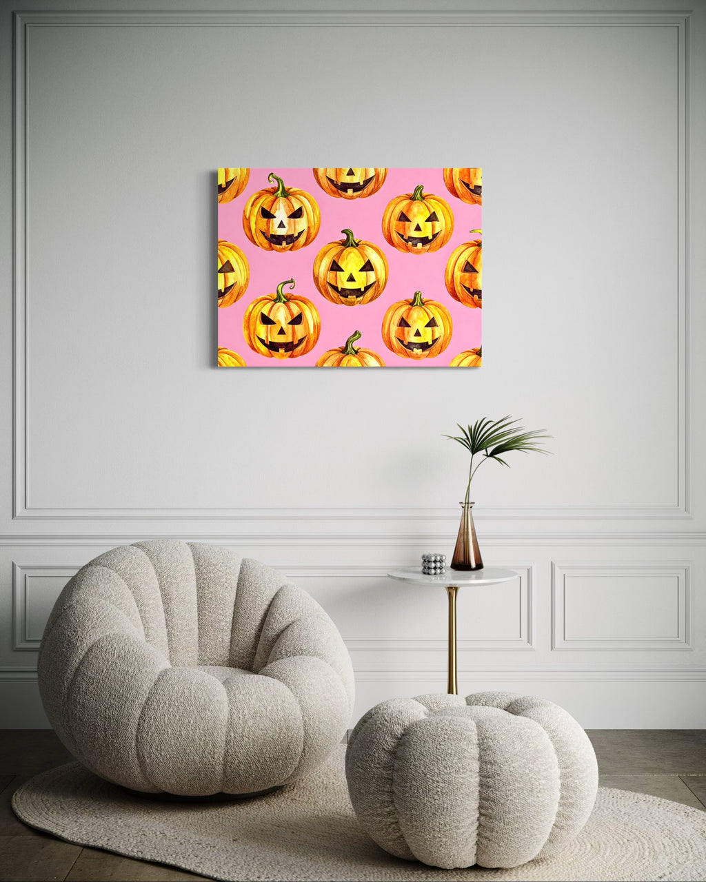 Jack O Lantern Pattern on Pink