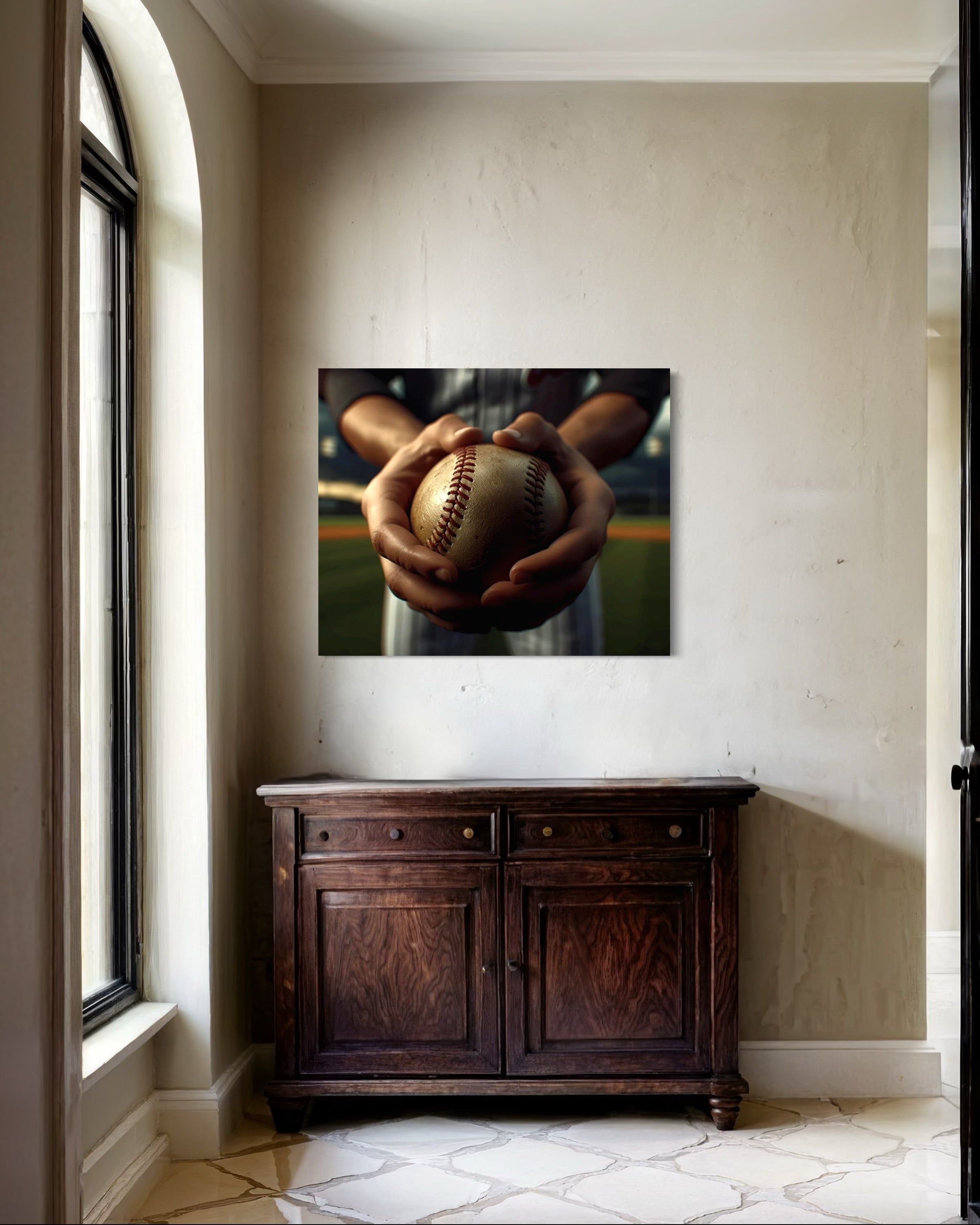 Baseball Player's Hands Museum Print