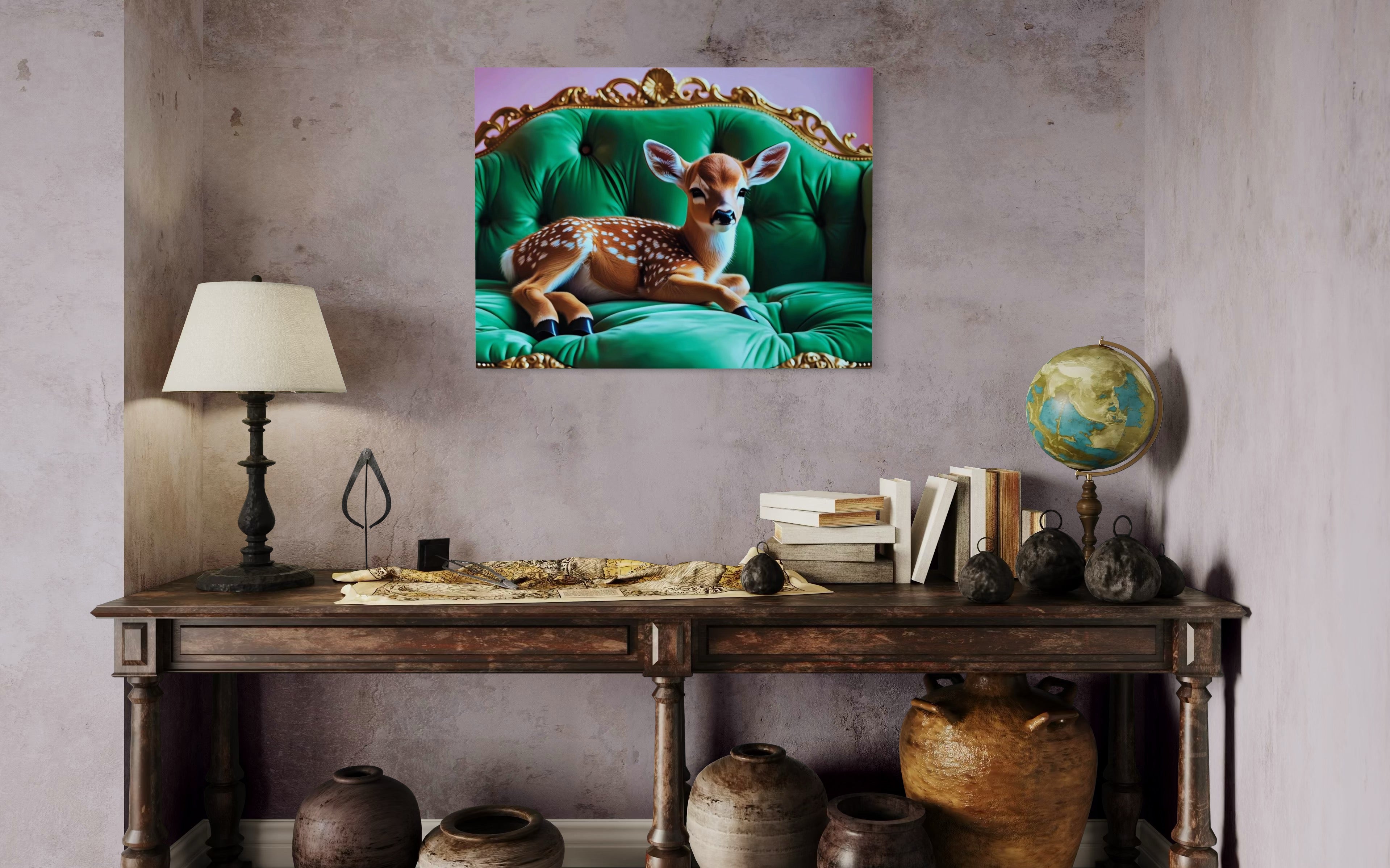 Baby Deer Resting Museum Print