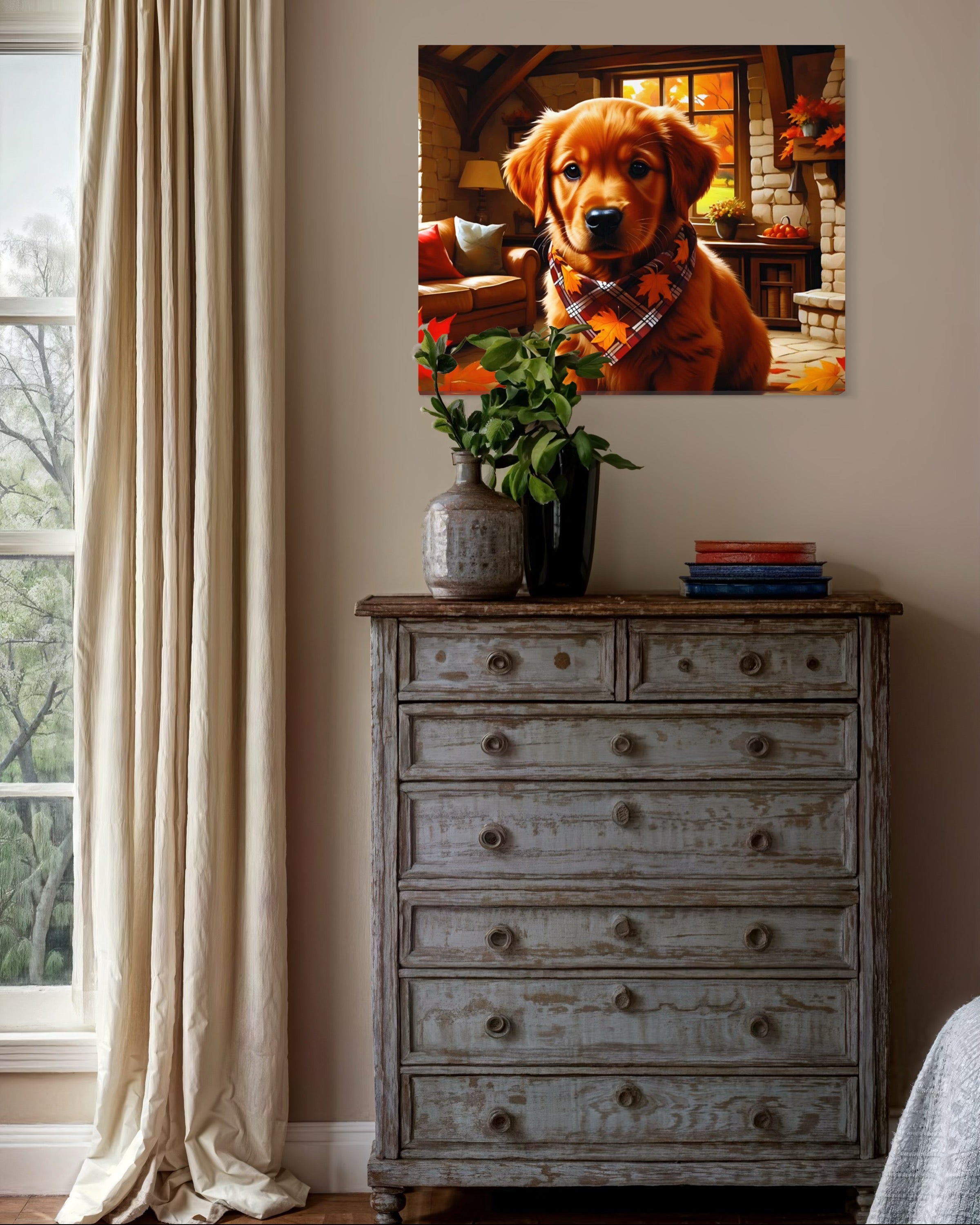 Autumn Red Golden Retriever Puppy