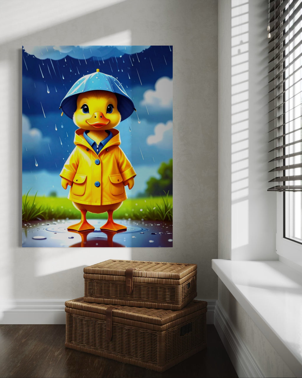 Happy Duckling in a Storm Museum Print