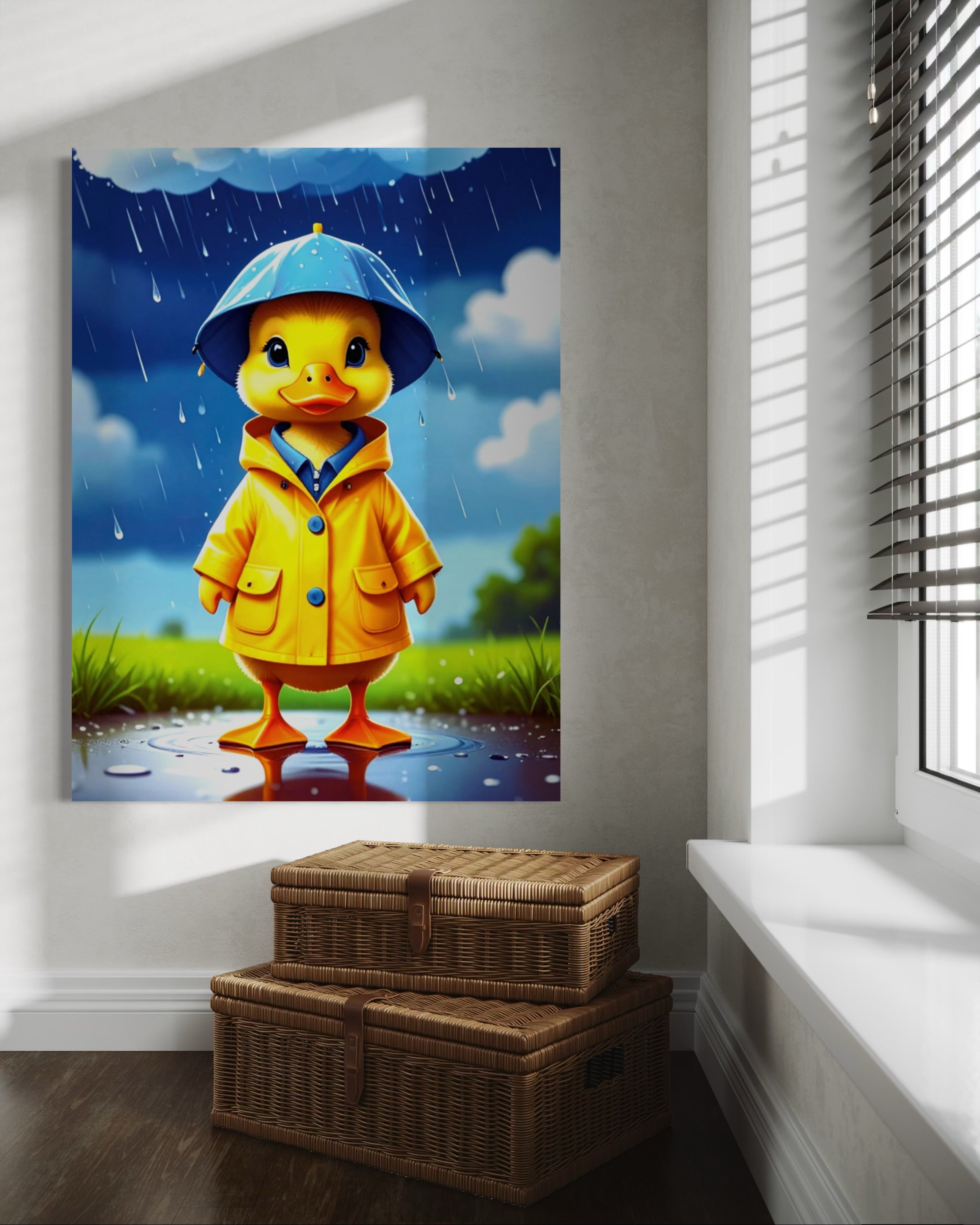 Happy Duckling in a Storm Museum Print