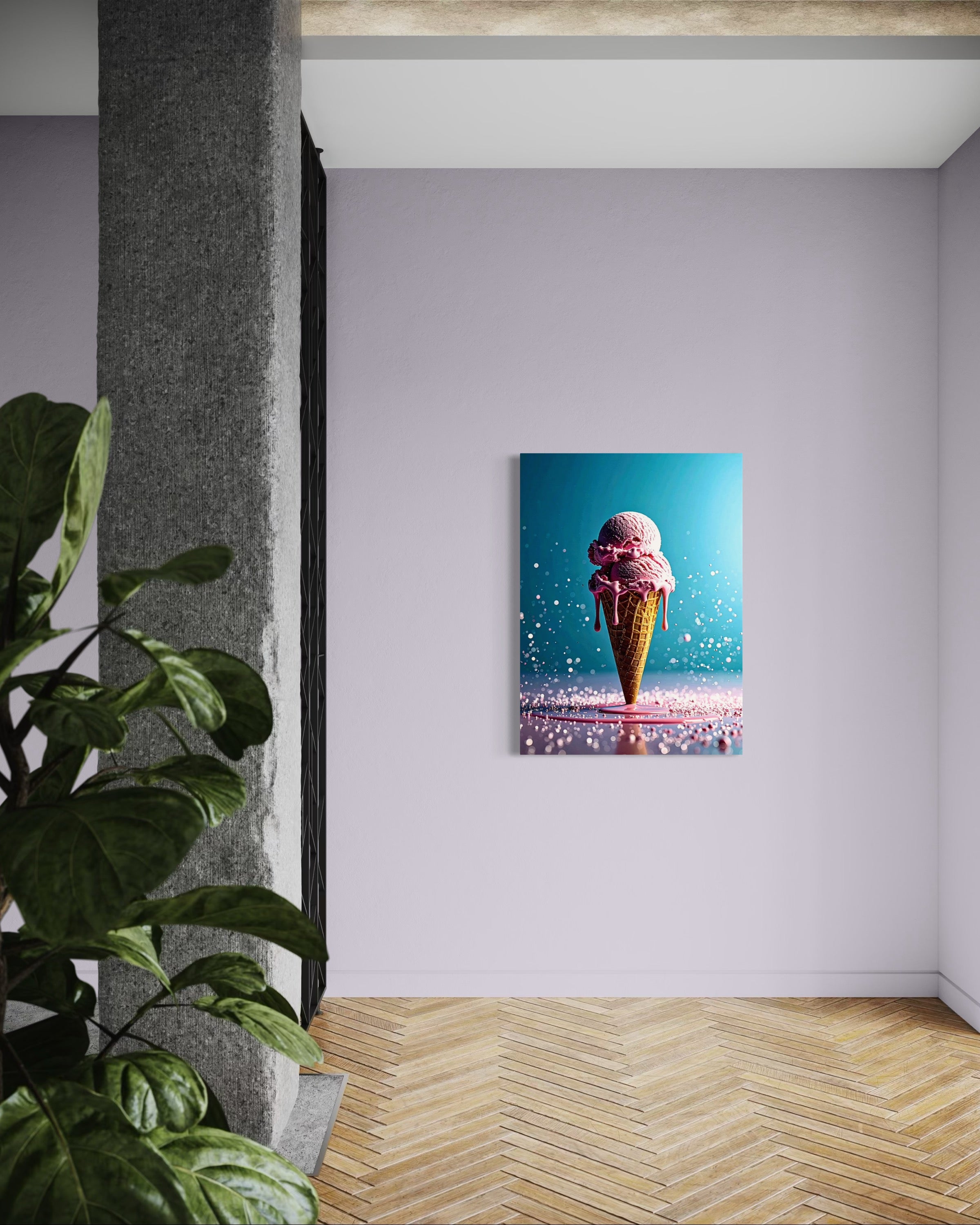 Strawberry Ice Cream Double Scoop Museum Print