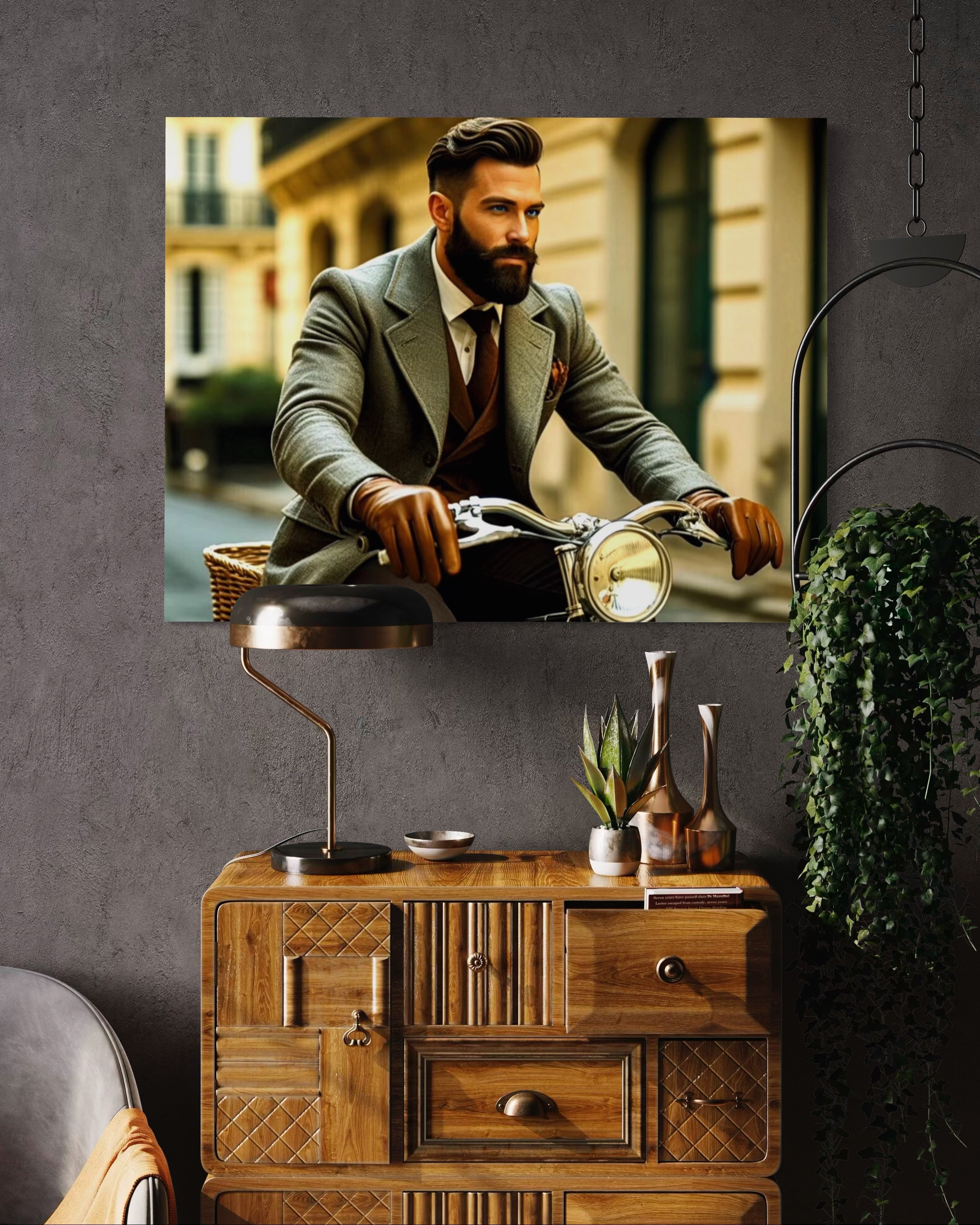 Men's Vintage Bike with Light Museum Print