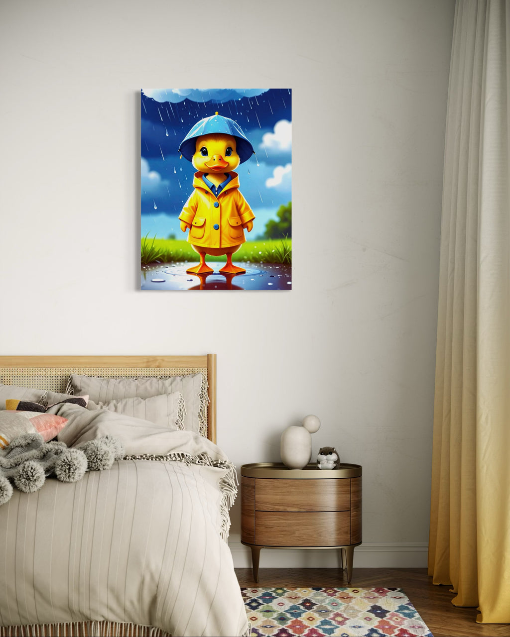 Happy Duckling in a Storm Museum Print