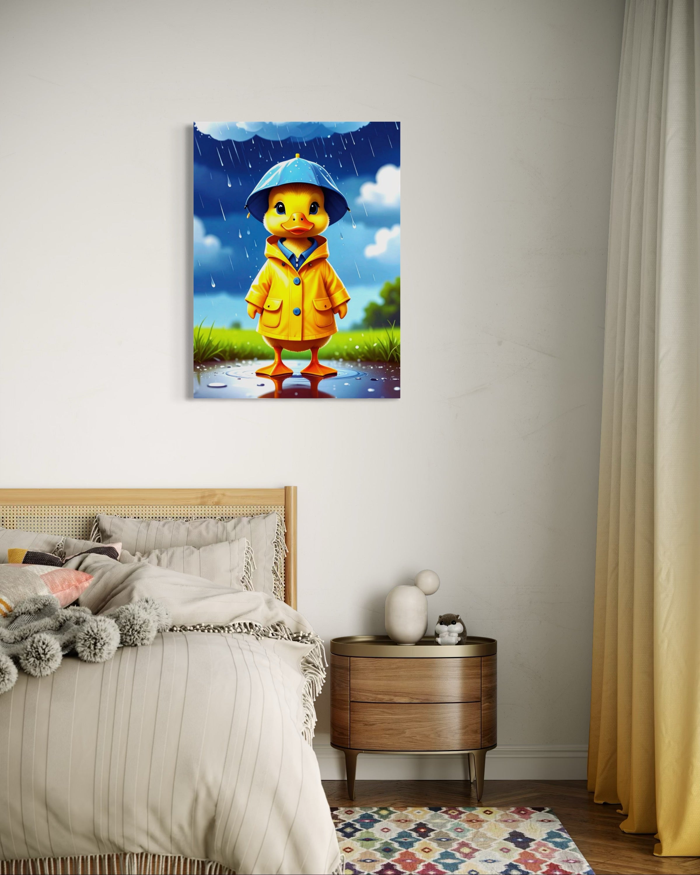 Happy Duckling in a Storm Museum Print