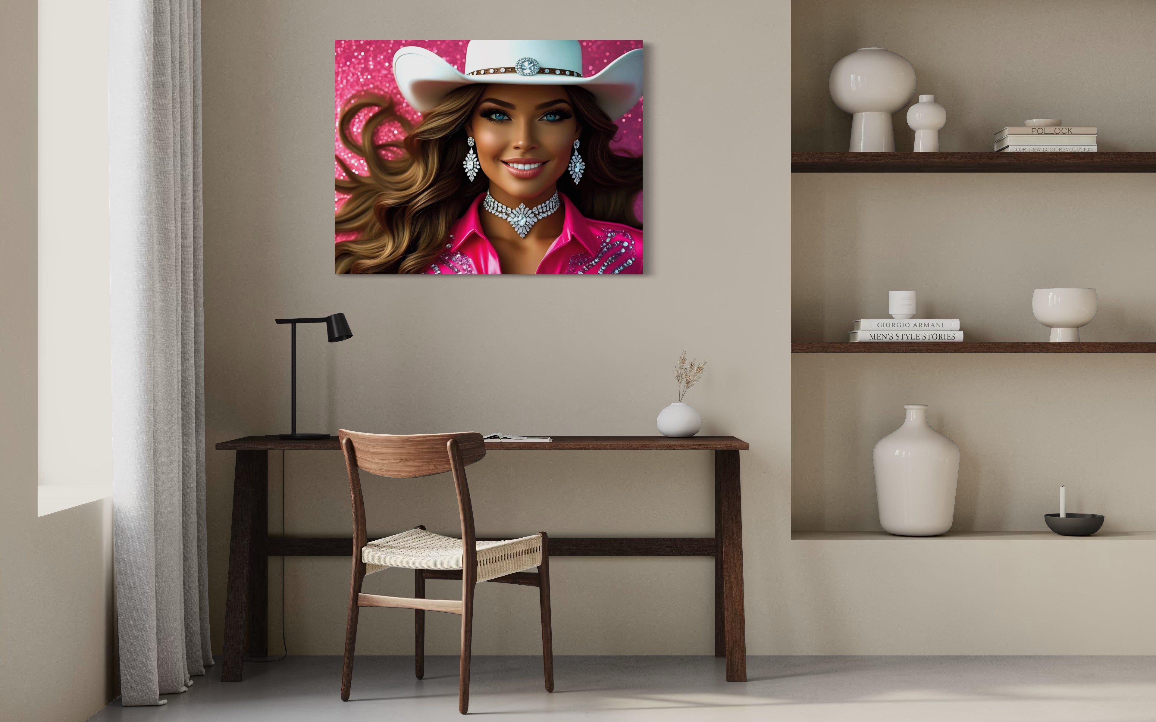 Cowgirl Princess - Brown Hair Museum Print