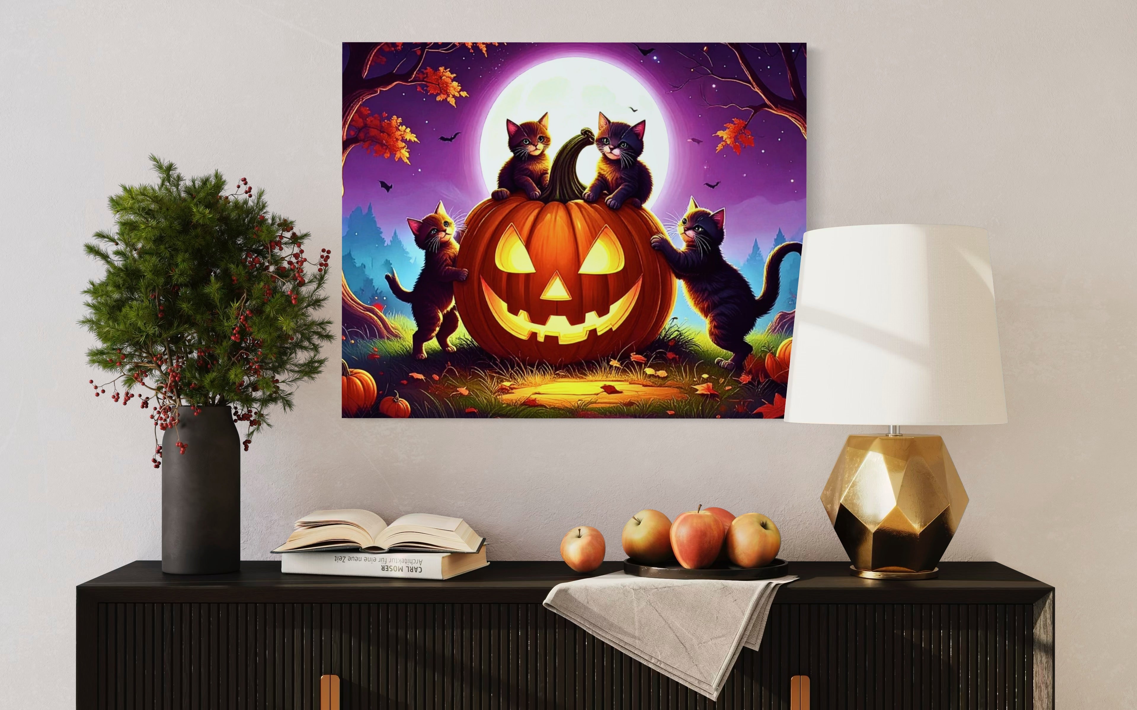 Cats on a Jack O Lantern